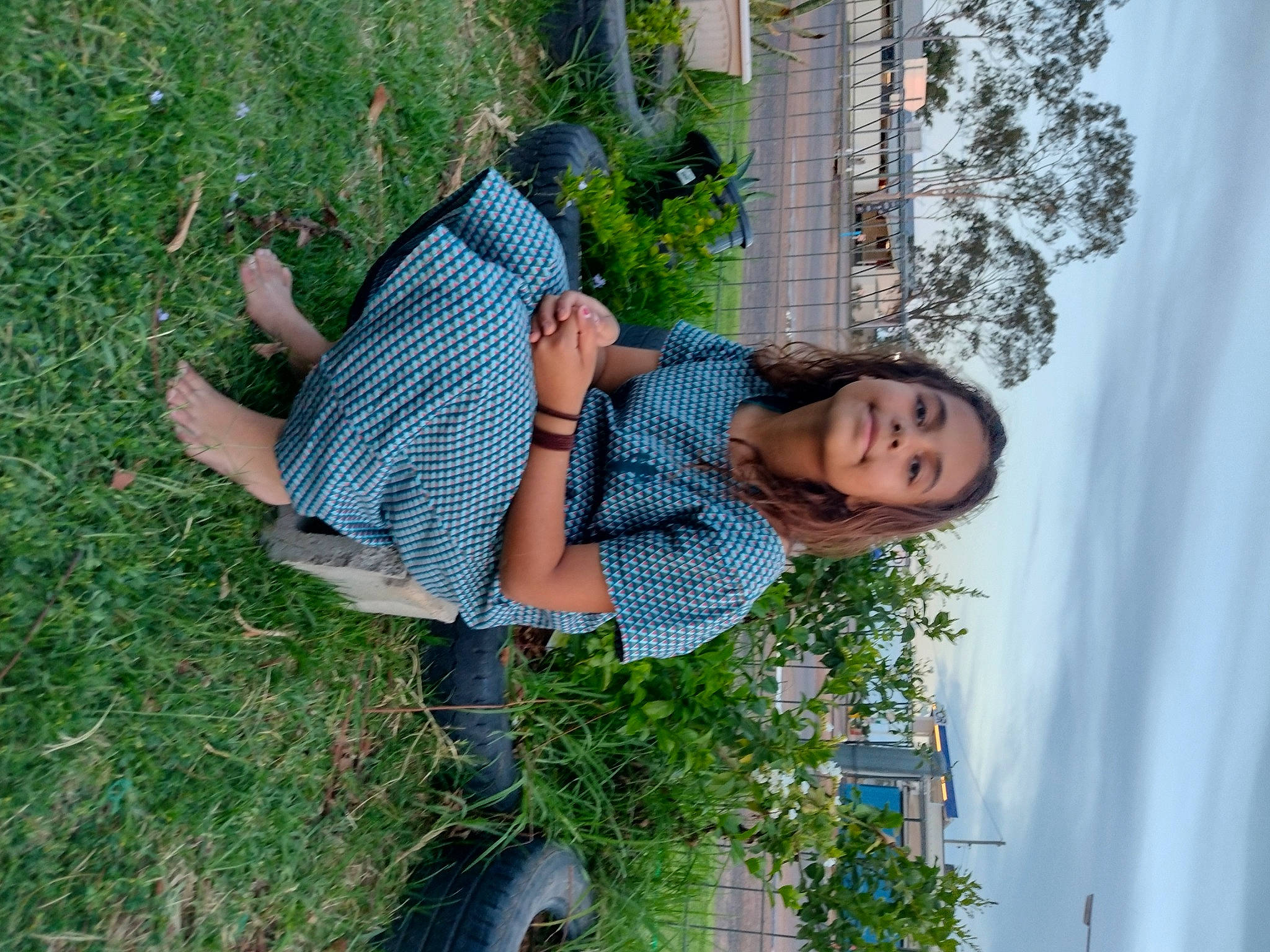 Harmony joined the competition — help win amazing prizes! bag, fun, grass, green, groundcover, happy, leisure, luggage_and_bags, people_in_nature, person, plant, recreation, sandal, sitting, tree, vacation