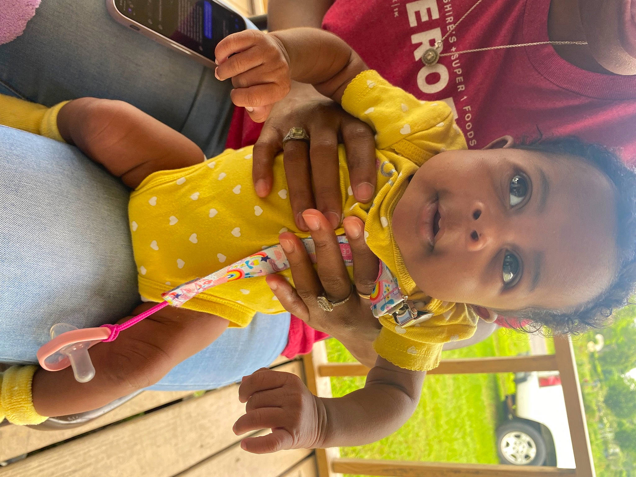 Kensley is registered to the contest to win money with this photo: baby, baby_products, car, child, comfort, finger, fun, gesture, happy, leisure, mouth, nail, pattern, person, plant, skin, thigh, thumb, tire, toddler