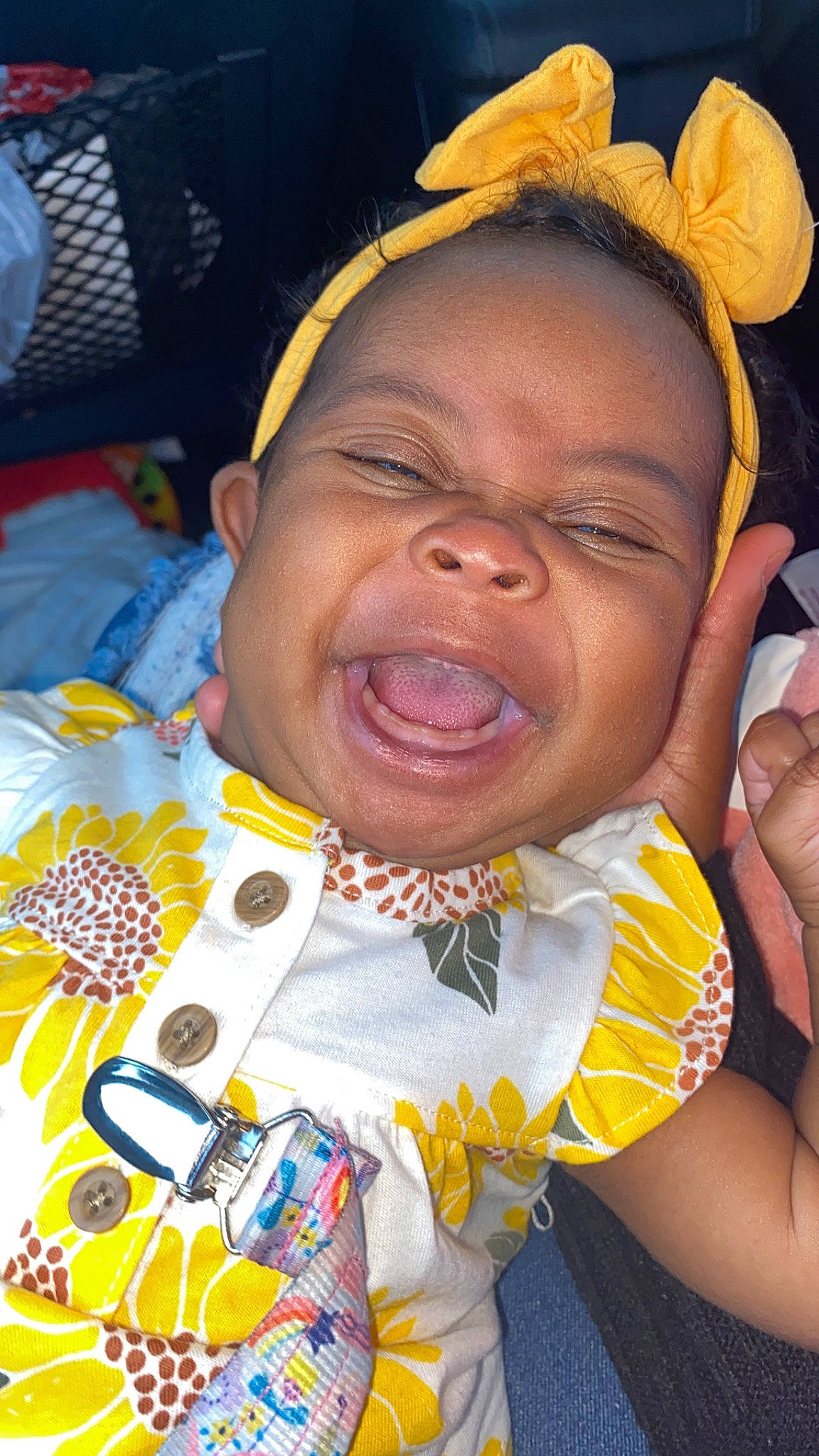 Kensley joined the competition — help win amazing prizes! baby, baby_toddler_clothing, cheek, child, chin, event, facial_expression, fun, gesture, happy, iris, laugh, lip, mouth, nose, person, skin, smile, toddler, tooth