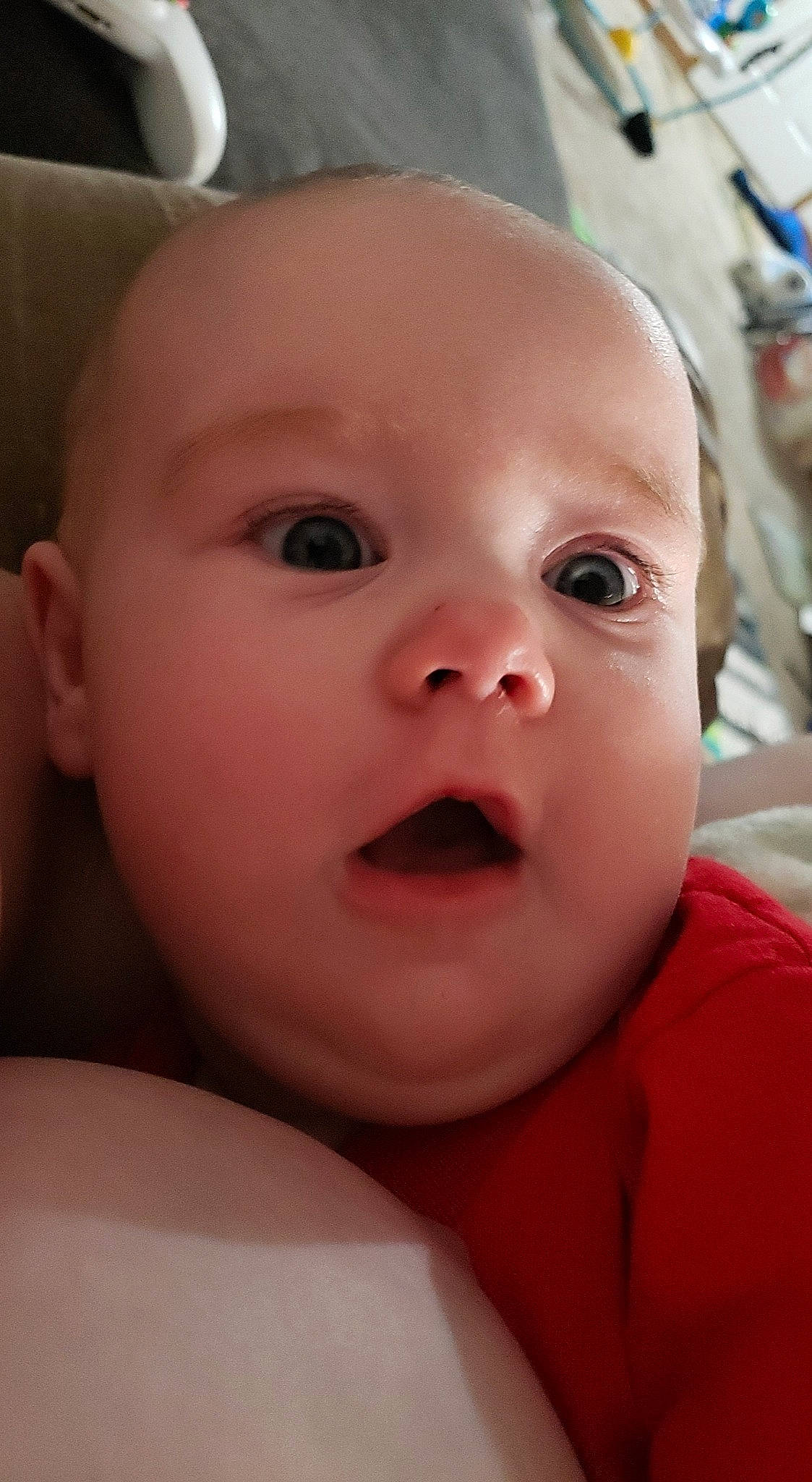 Andi joined the competition — help win amazing prizes! baby, baby_toddler_clothing, cheek, child, chin, ear, eye, eyebrow, eyelash, facial_expression, forehead, iris, lip, mouth, nose, organ, person, skin, surprise, toddler