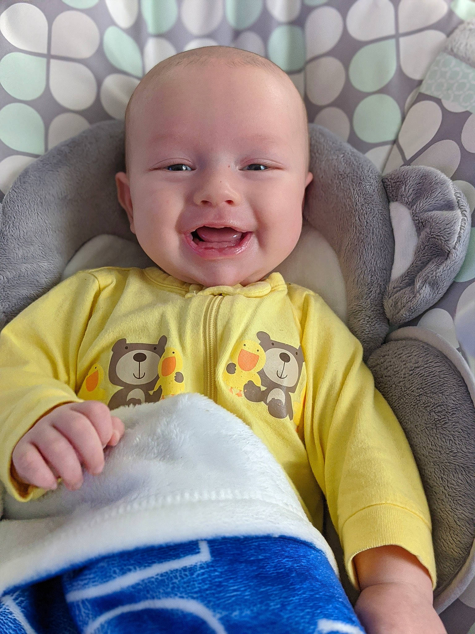 Colson is registered to the contest to win money with this photo: baby, baby_products, baby_sleeping, cheek, child, eye, face, facial_expression, head, mouth, nose, person, product, sitting, skin, smile, toddler, yellow