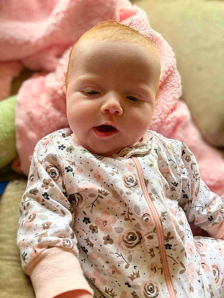 Harper joined the competition — help win amazing prizes! baby, baby_toddler_clothing, cheek, clothing, collar, comfort, eye, happy, head, human_body, iris, lip, mouth, nose, person, pink, skin, sleeve, smile, textile