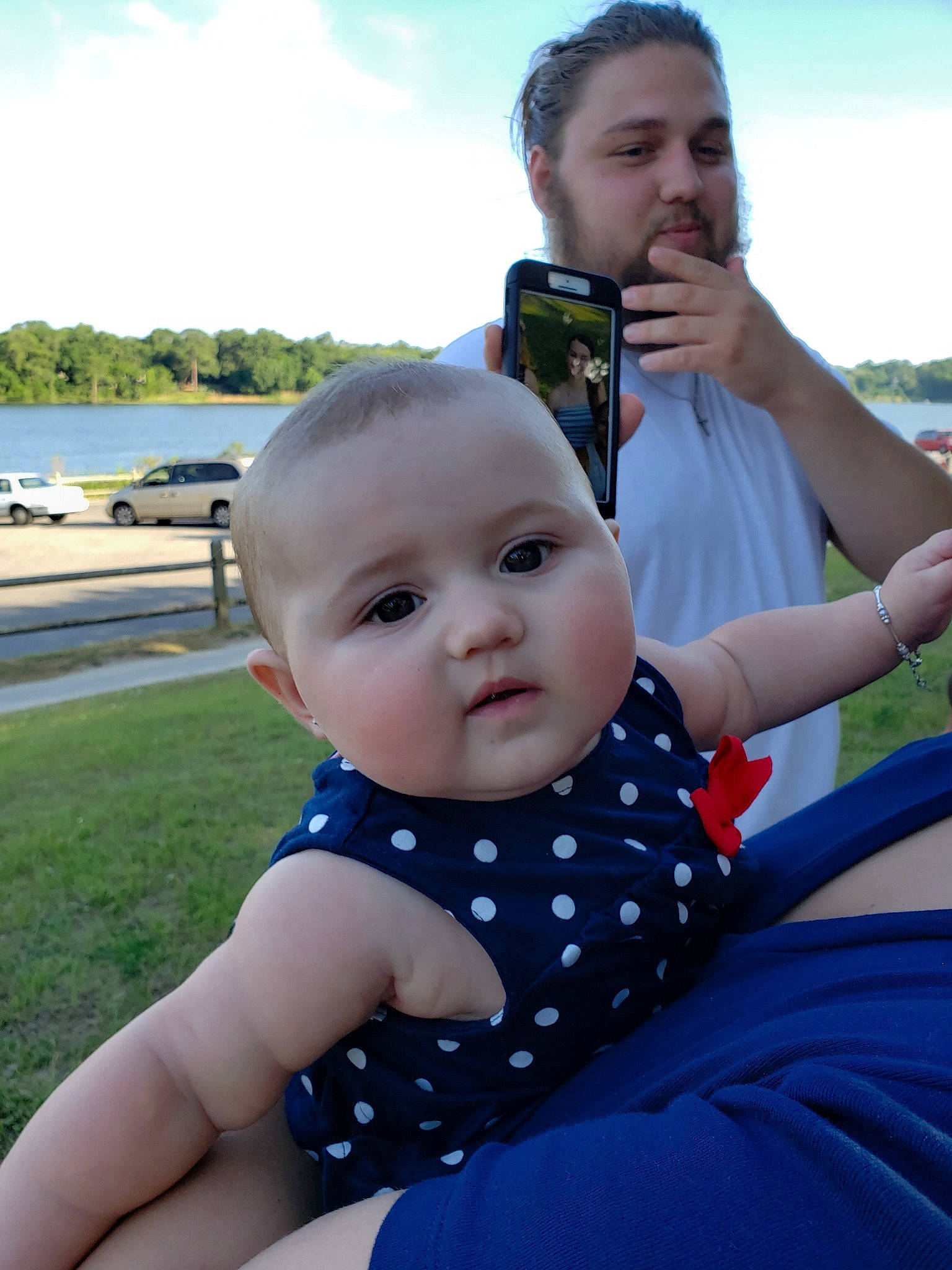Karley joined the competition — help win amazing prizes! baby, child, eye, face, fun, grass, head, leisure, male, neck, people, person, product, recreation, sitting, skin, smile, summer, toddler, vacation