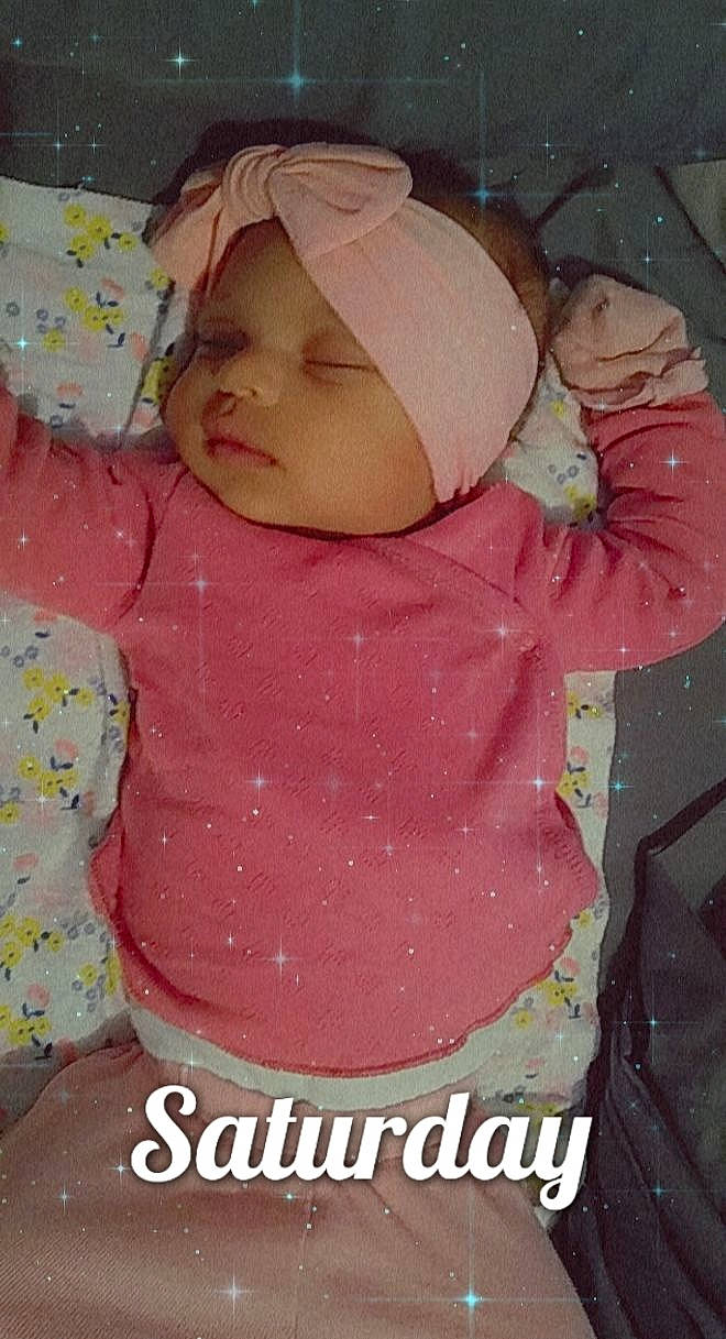 Aurie joined the competition — help win amazing prizes! baby, baby_products, baby_toddler_clothing, cap, cheek, child, eye, face, head, lip, magenta, mouth, nose, pattern, person, pink, play, skin, sleeve, t_shirt