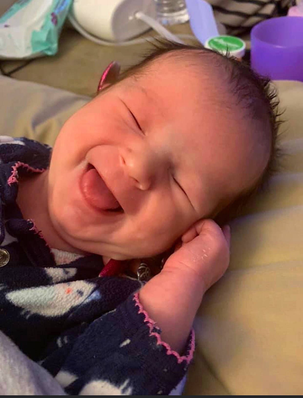 Thalia is registered to the contest to win money with this photo: baby, birth, cheek, child, ear, face, facial_expression, head, lip, mouth, nose, person, skin, sleep, smile, toddler