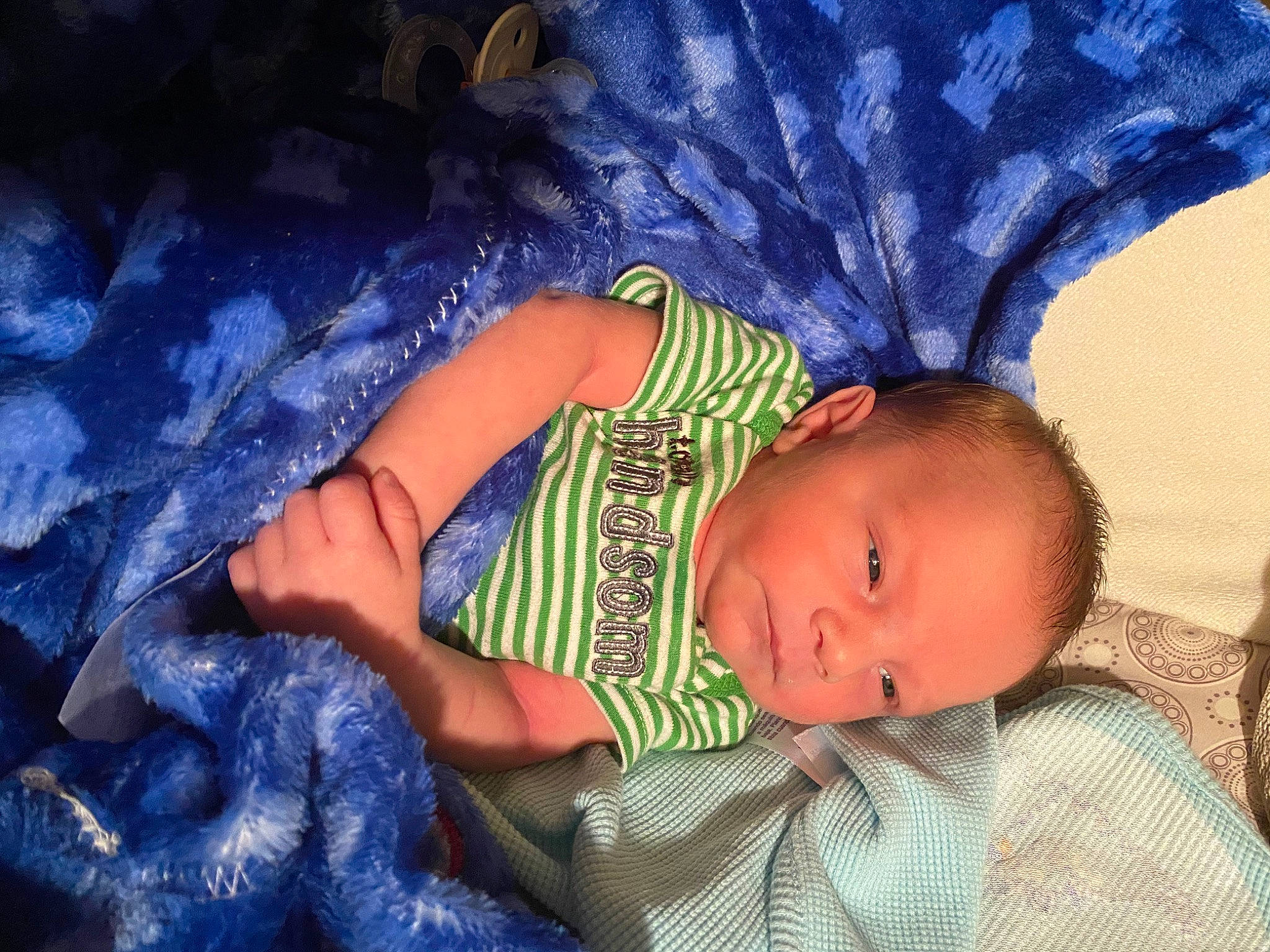 Raymond joined the competition — help win amazing prizes! azure, baby, baby_toddler_clothing, blue, cheek, comfort, electric_blue, eye, finger, gesture, happy, human_body, iris, linens, nose, person, purple, skin, textile, toddler