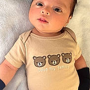 Abner Alberto joined the competition — help win amazing prizes! baby, infant, cute, onesie, bear_faces, love_my_family, mittens, blanket, soft_texture, lying_down, portrait, child, young, indoors, comfortable, expression, face, skin, head, eyes