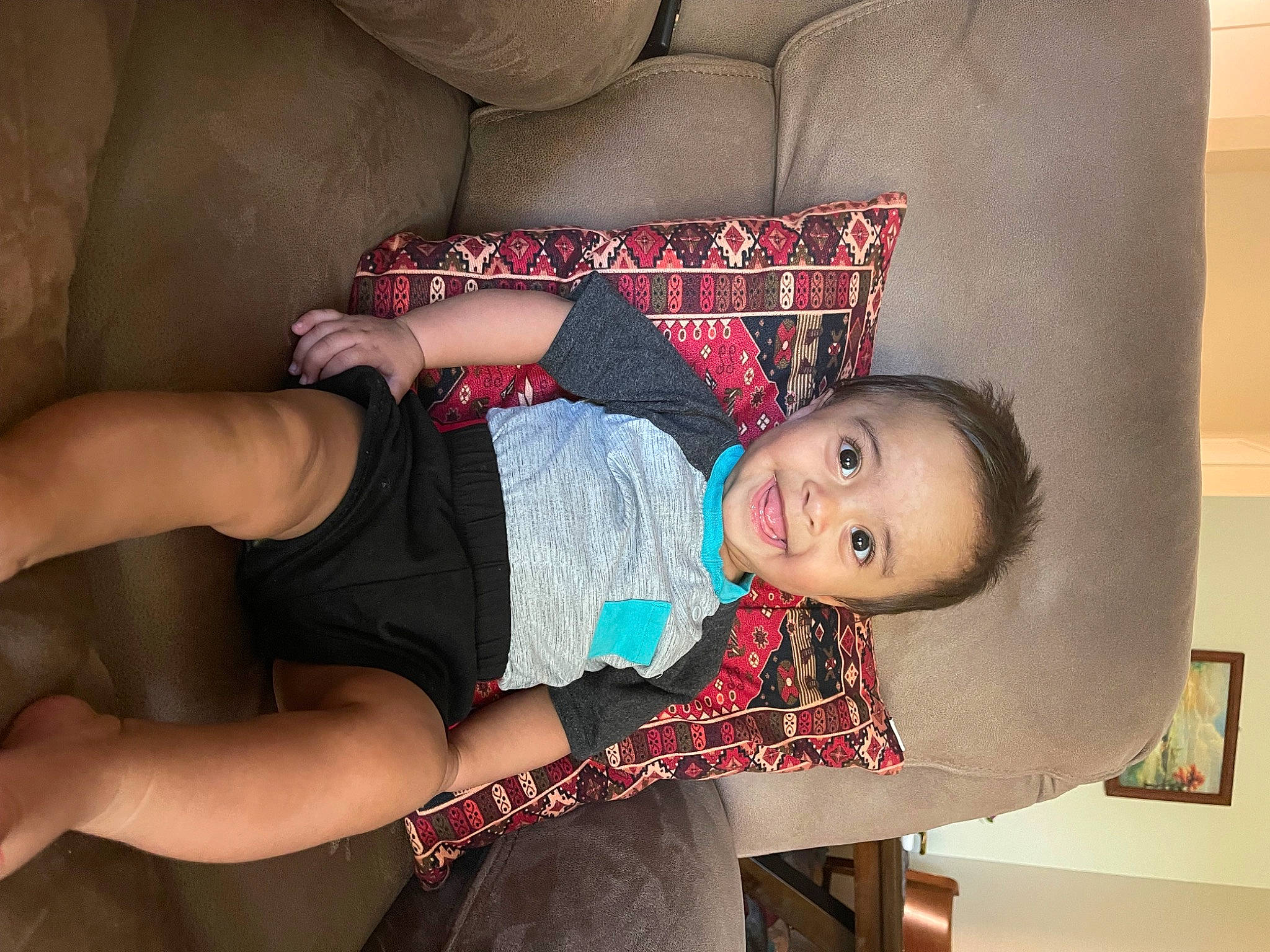 Arian joined the competition — help win amazing prizes! abdomen, baby_toddler_clothing, black_hair, chest, comfort, elbow, flash_photography, happy, human_leg, joint, joy, knee, leg, person, shorts, shoulder, smile, thigh, toddler, trunk