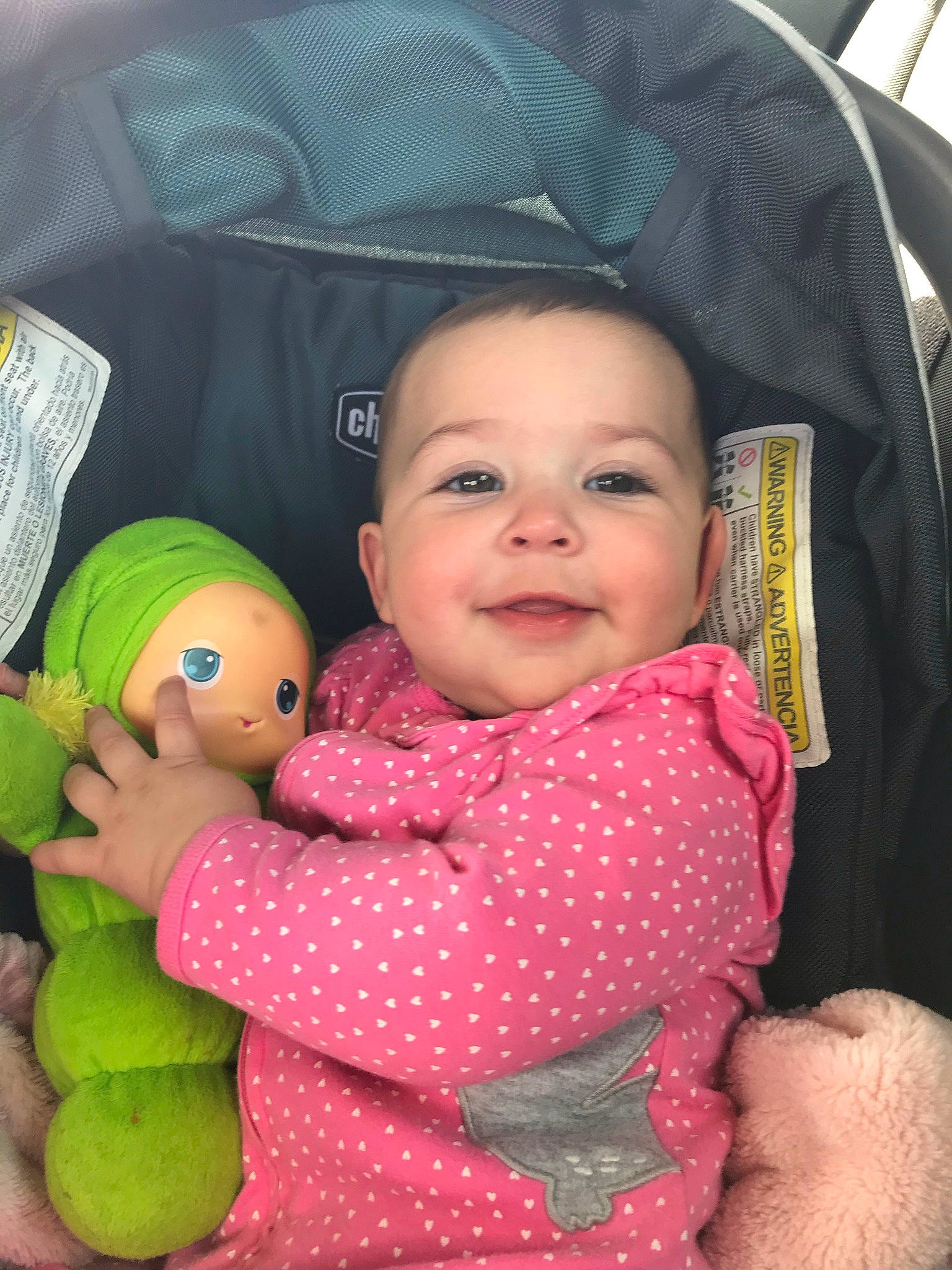 Ellianna joined the competition — help win amazing prizes! arm, baby, cheek, comfort, face, facial_expression, gesture, hand, happy, head, iris, joy, mouth, nose, organ, person, photograph, product, skin, smile