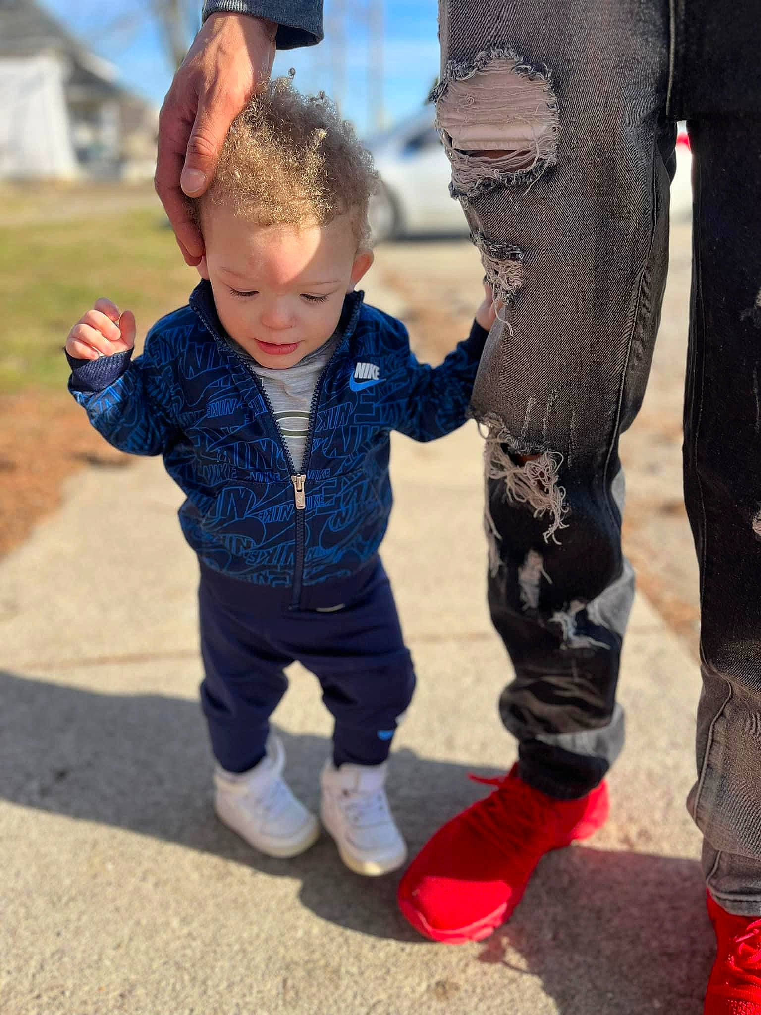 Jayceon joined the competition — help win amazing prizes! boot, child, cool, denim, electric_blue, fun, fur, gesture, happy, leisure, people_in_nature, person, recreation, shoe, sitting, sleeve, sneakers, soil, standing, toddler