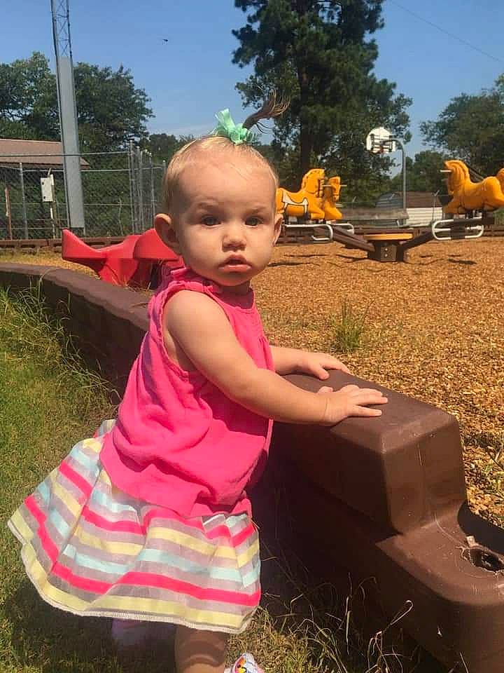 Azlynn joined the competition — help win amazing prizes! arm, child, fawn, fun, grass, human_body, leaf, leg, leisure, person, pink, plant, play, public_space, summer, toddler, tree, vacation