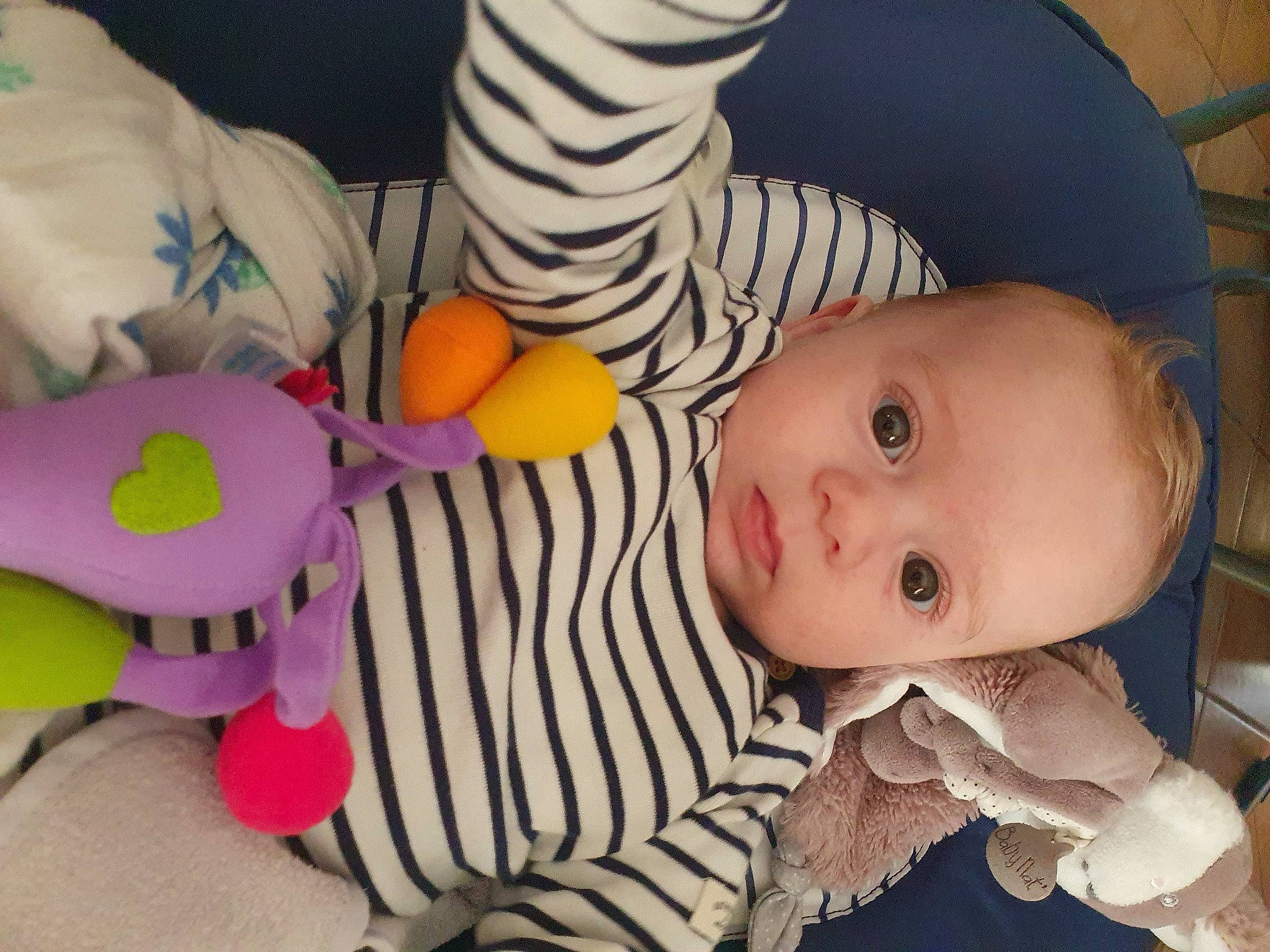 Lino participe au concours pour gagner de l'argent avec cette photo : arm, baby, baby_products, baby_toddler_clothing, cheek, child, comfort, eye, facial_expression, fun, head, human_body, iris, mammal, nose, person, skin, textile, toddler, toy