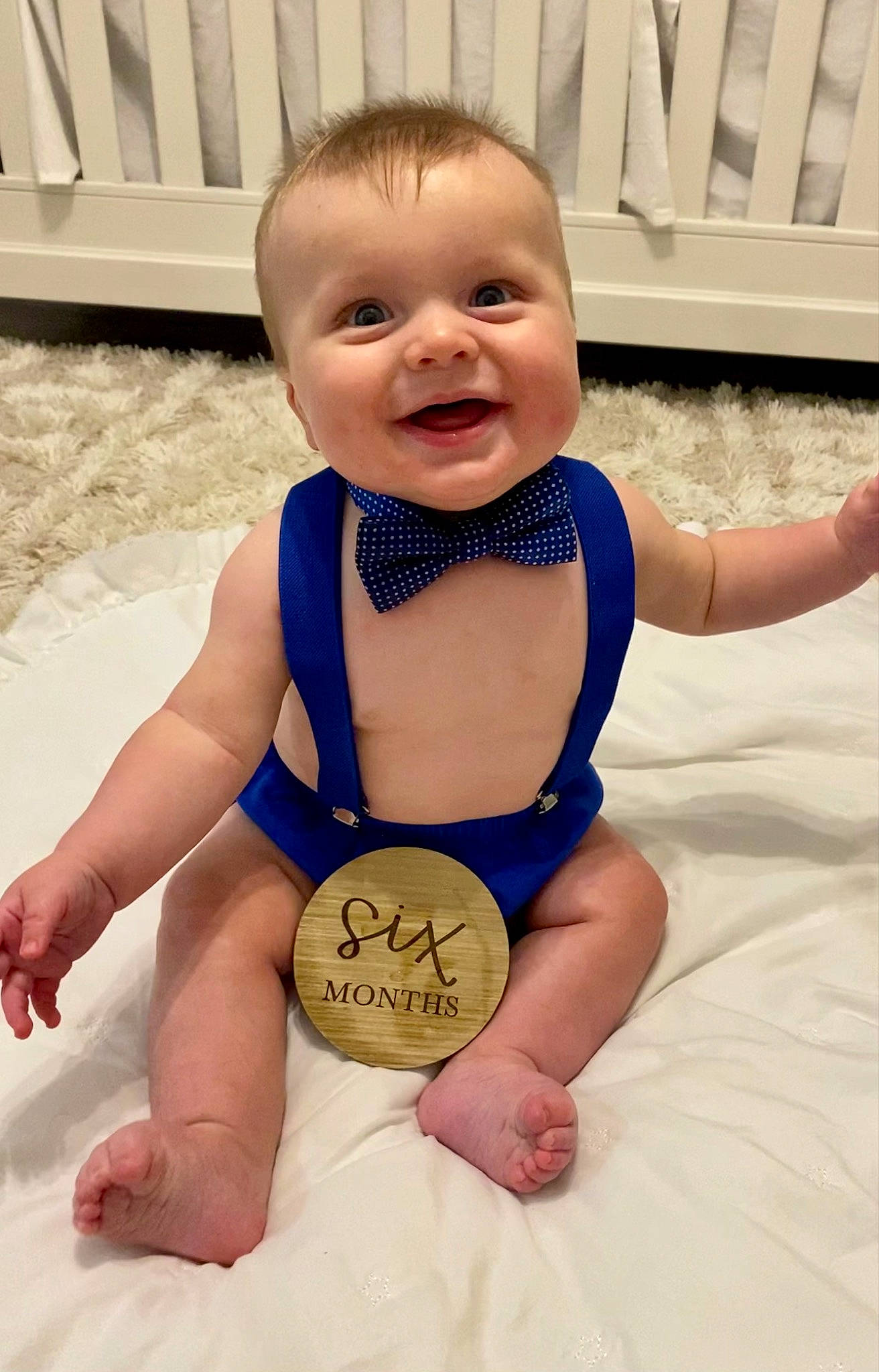 Levi joined the competition — help win amazing prizes! baby, baby_toddler_clothing, barefoot, cheek, child, electric_blue, face, finger, foot, fun, gesture, happy, person, sitting, skin, sleeve, smile, stomach, thigh, thumb