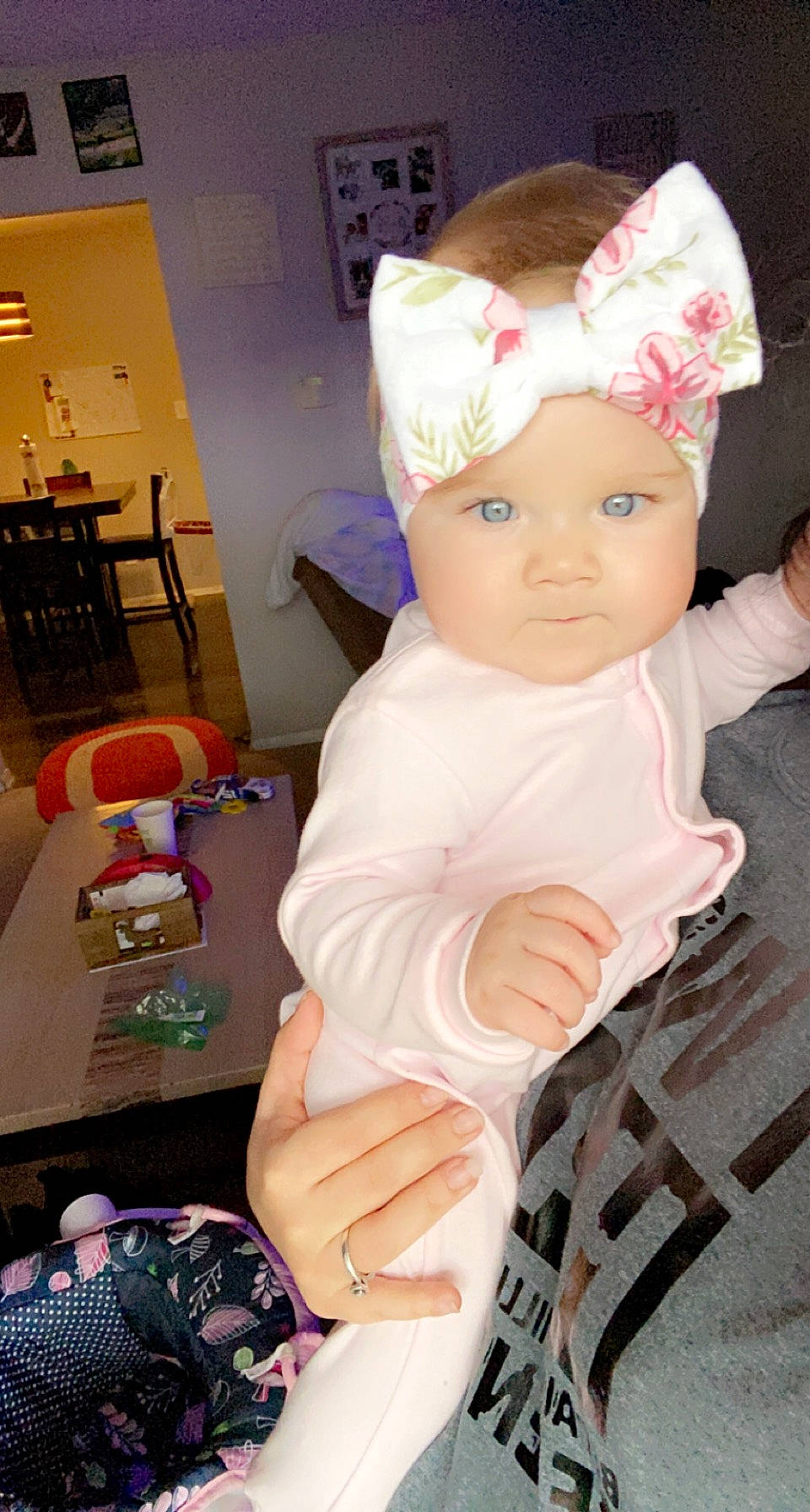 Miranda joined the competition — help win amazing prizes! baby, baby_products, baby_toddler_clothing, cap, cheek, child, crown, event, fashion_accessory, fun, happy, headband, headpiece, headwear, person, pink, room, sitting, skin, stool