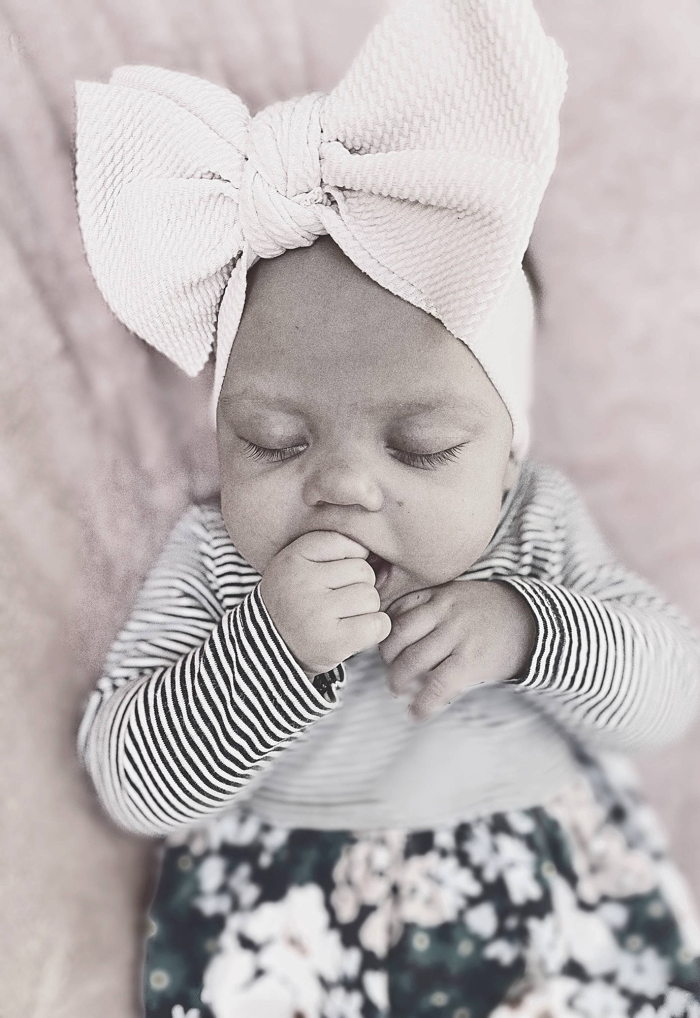 Oaklynn joined the competition — help win amazing prizes! baby, baby_products, baby_sleeping, baby_toddler_clothing, beanie, cap, cheek, child, comfort, gesture, happy, headgear, lip, monochrome, monochrome_photography, person, photograph, skin, smile, toddler
