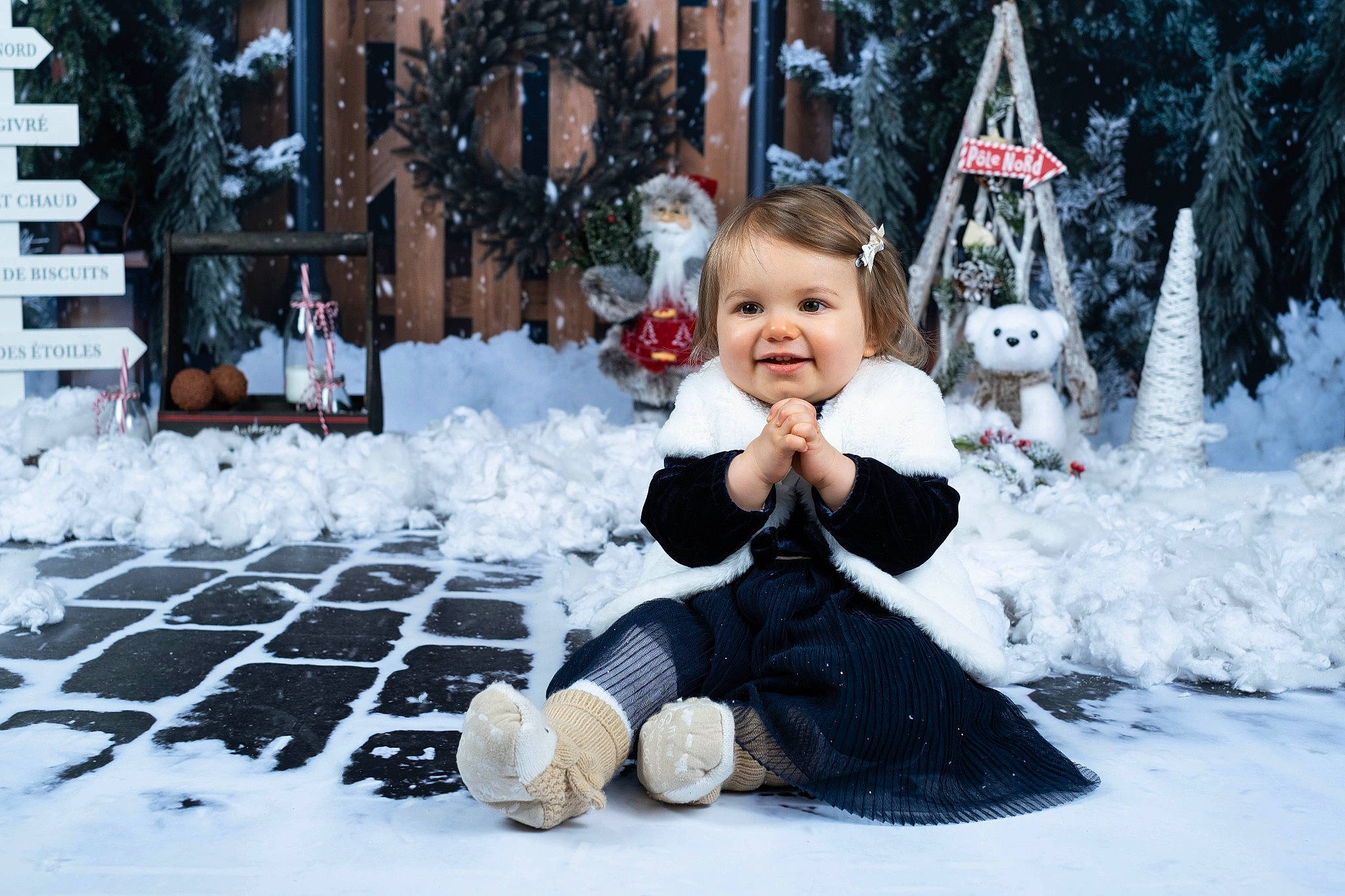 Eva participe au concours pour gagner de l'argent avec cette photo : beauty, child, event, freezing, fun, happy, holiday, house, joy, mammal, ornament, person, playing_in_the_snow, sitting, smile, snow, toddler, toy, tree, white