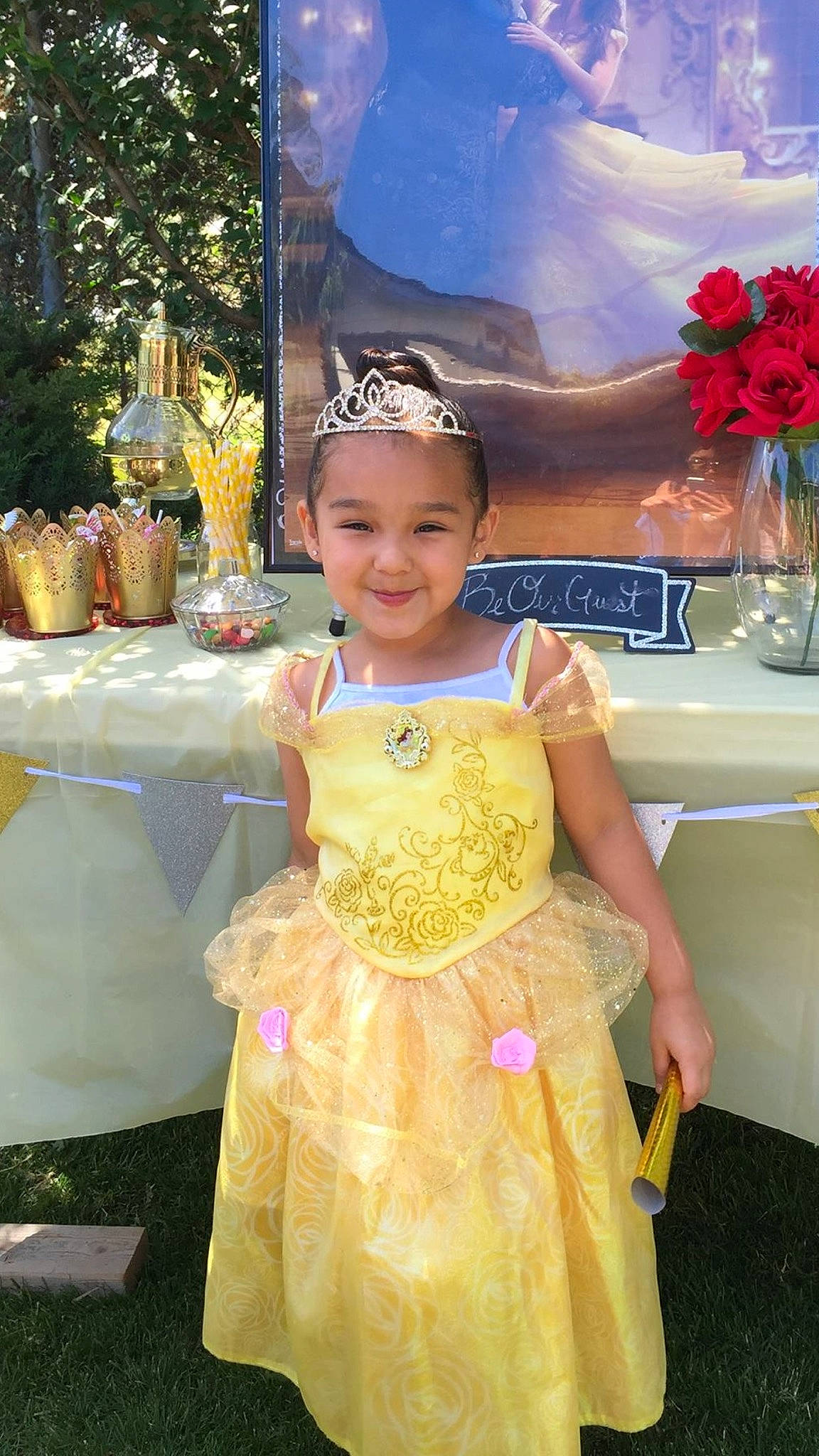 Laylah is registered to the contest to win money with this photo: child, dress, event, fashion_design, flowerpot, fun, gown, happy, hat, headwear, houseplant, joy, leisure, magenta, person, pink, purple, recreation, smile, summer