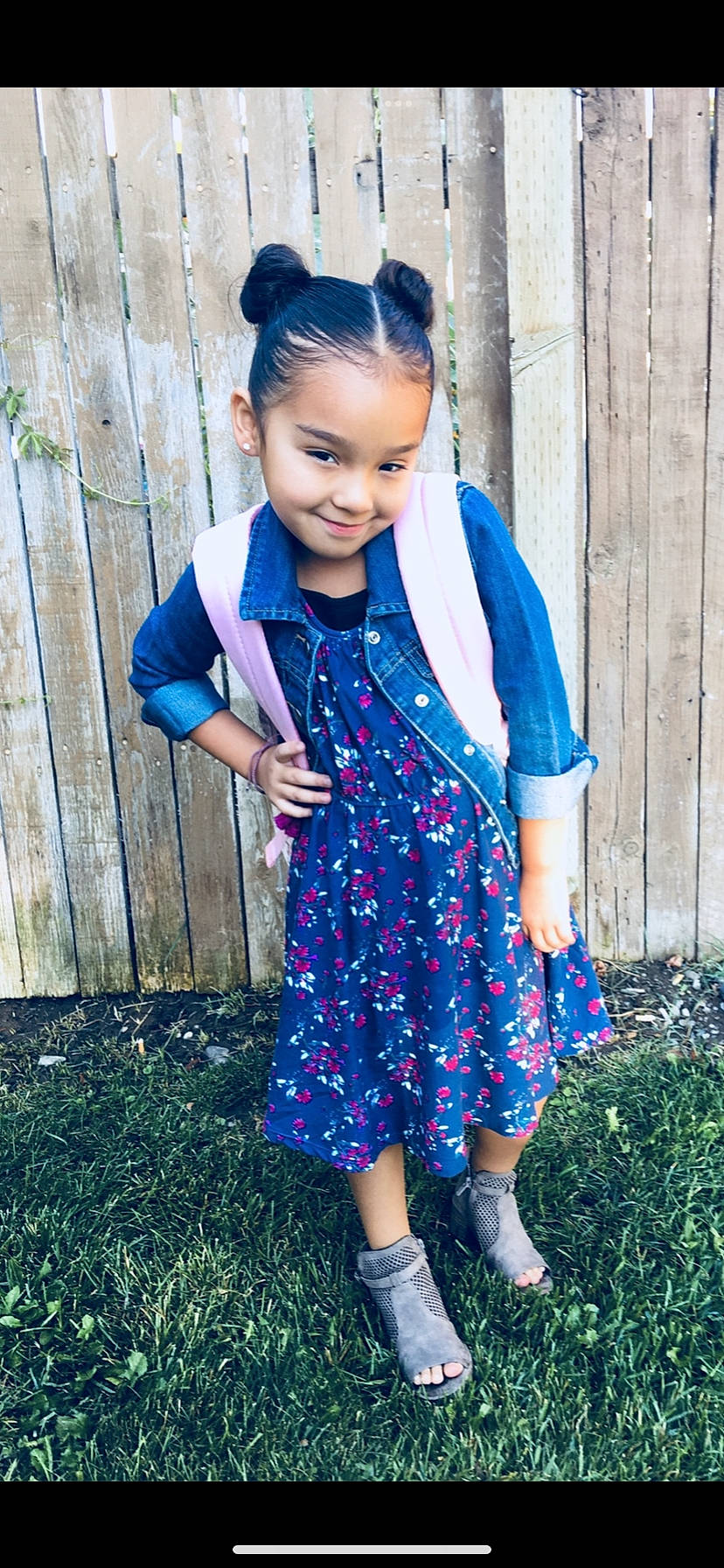 Laylah joined the competition — help win amazing prizes! aqua, azure, baby_toddler_clothing, blue, day_dress, dress, eye, face, fashion, grass, happy, head, joy, people_in_nature, person, pink, plant, purple, sleeve, smile