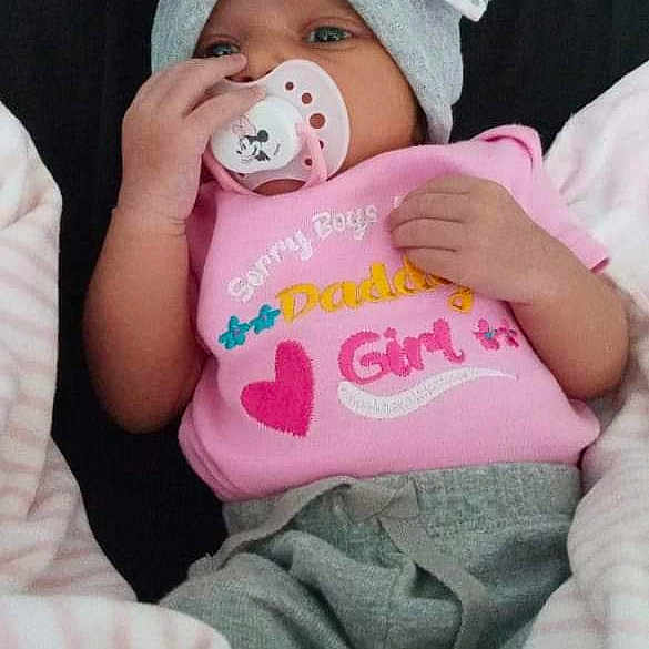 Aisha joined the competition — help win amazing prizes! baby, baby_products, baby_sleeping, baby_toddler_clothing, cap, cheek, comfort, finger, hand, hat, head, headgear, human_body, mouth, pink, skin, sleeve, t_shirt, textile, toddler