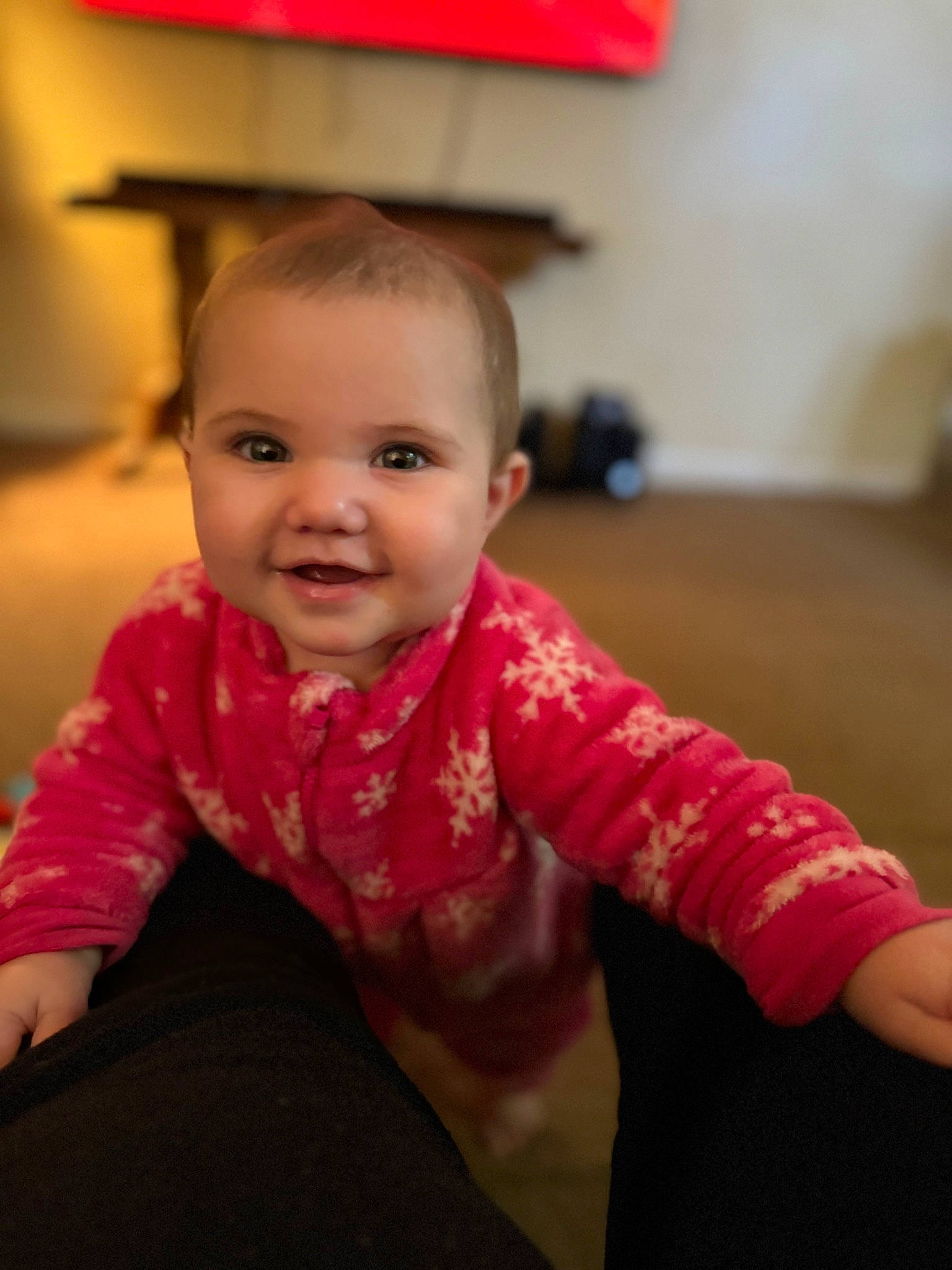 Raelynn joined the competition — help win amazing prizes! baby, baby_toddler_clothing, cheek, child, chin, collar, comfort, eye, facial_expression, floor, flooring, fun, happy, joy, pattern, person, sitting, skin, sleeve, smile