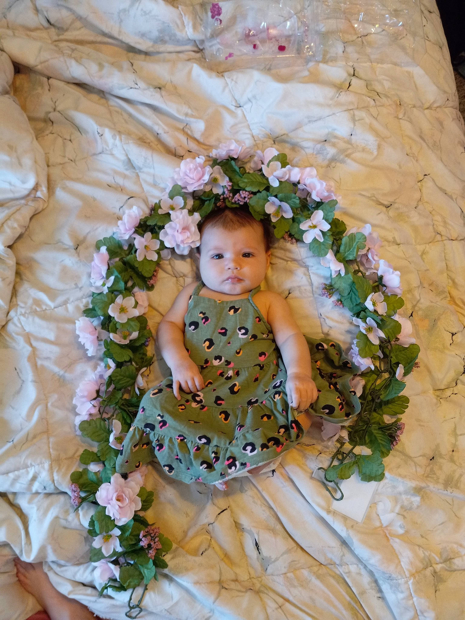 Maryjane joined the competition — help win amazing prizes! baby, baby_toddler_clothing, botany, bouquet, child, cut_flowers, embellishment, floral_design, floristry, flower, flower_arranging, happy, headpiece, pattern, peach, people_in_nature, person, petal, plant, toddler