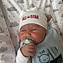 Layton joined the competition — help win amazing prizes! baby, bear, blanket, blue_outfit, boat, child, clothing, cloud_pattern, cute, face, hand, hat, indoors, infant, newborn, pacifier, resting, sleeping, soft, star_pattern