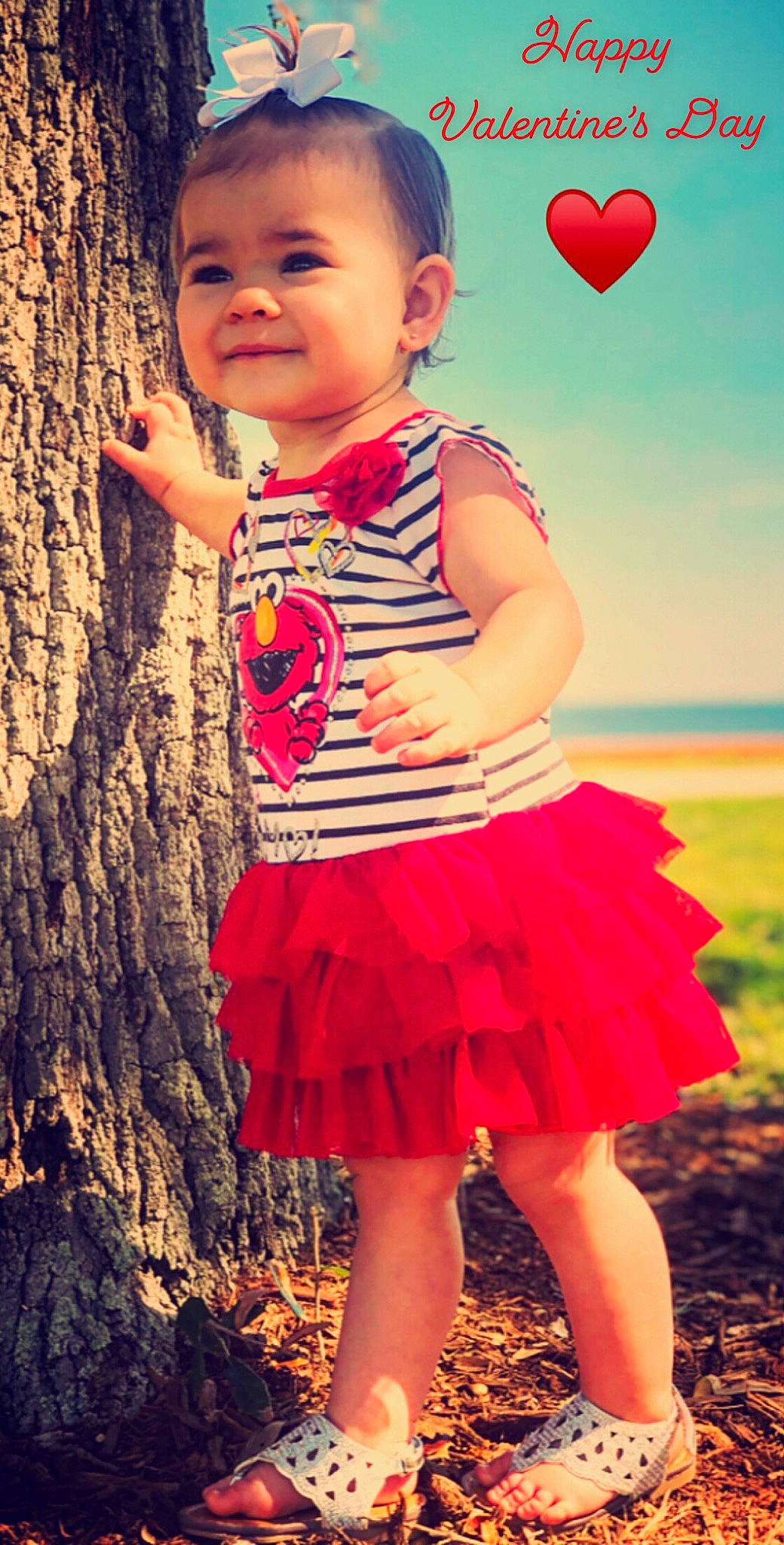 Aubrey is registered to the contest to win money with this photo: baby_toddler_clothing, child, child_model, clothing, costume, dress, fun, happy, magenta, person, pink, play, red, ruffle, smile, summer, textile, toddler
