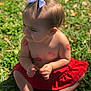 Aubrey joined the competition — help win amazing prizes! baby, child, flower, grass, grass_family, hair_accessory, hand, happy, headband, leaf, plant, smile, spring, summer, toddler