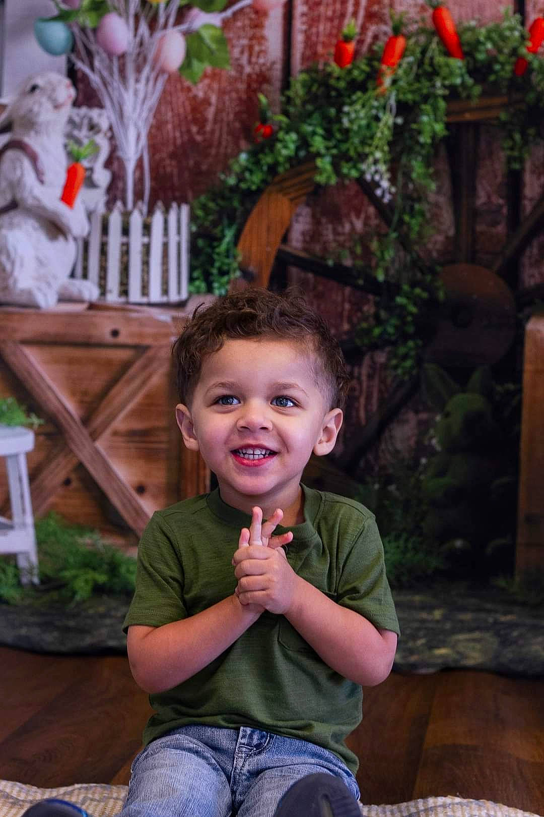 Sebastian joined the competition — help win amazing prizes! botany, event, flowerpot, fun, garden, grass, happy, jeans, joy, leaf, leisure, people, person, photograph, plant, sitting, smile, snapshot, spring, toddler