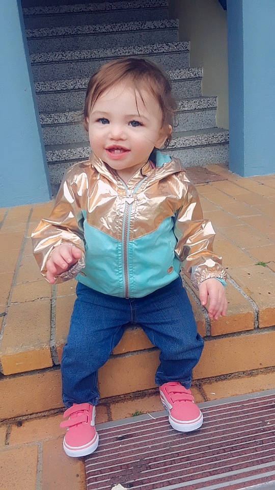 Ellena is registered to the contest to win money with this photo: baby, child, person, standing, toddler