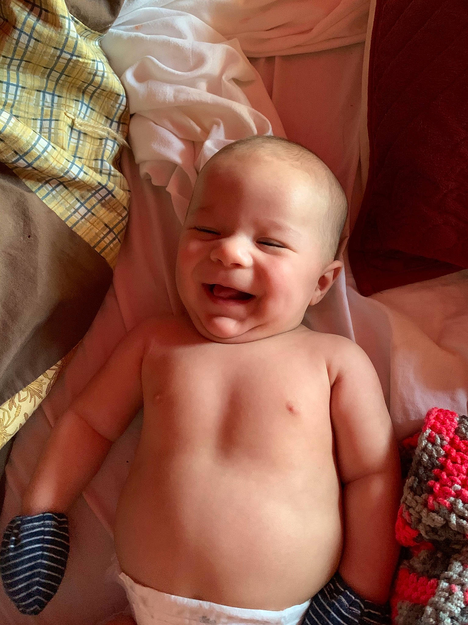 Dexter is registered to the contest to win money with this photo: abdomen, baby, barechested, cheek, chest, child, face, finger, hand, head, muscle, person, skin, smile, stomach, toddler, trunk