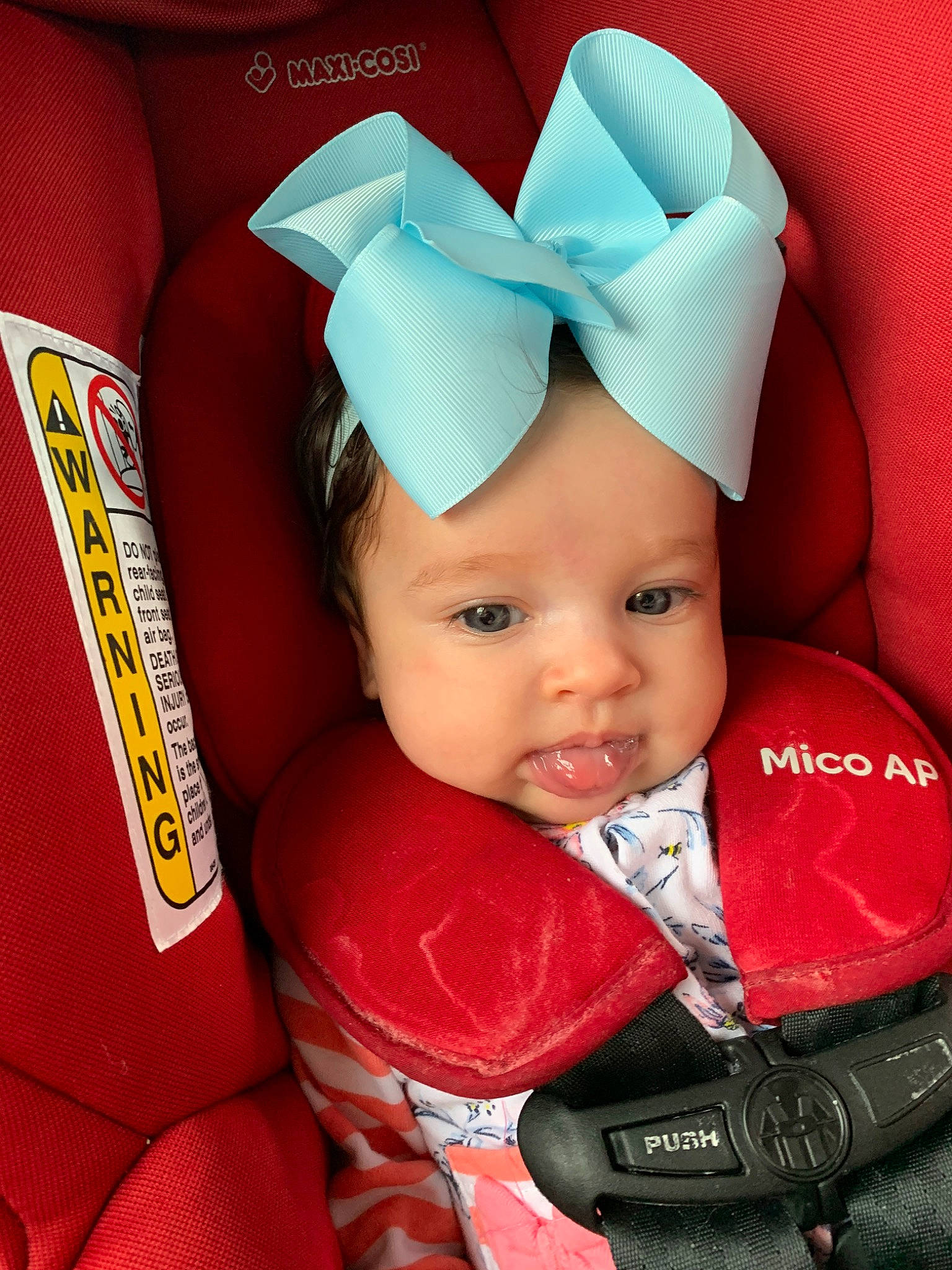 Aubreigh is registered to the contest to win money with this photo: baby, baby_carriage, baby_in_car_seat, baby_products, cap, car_seat, cheek, child, headgear, lip, person, photography, pink, product, red, skin, toddler