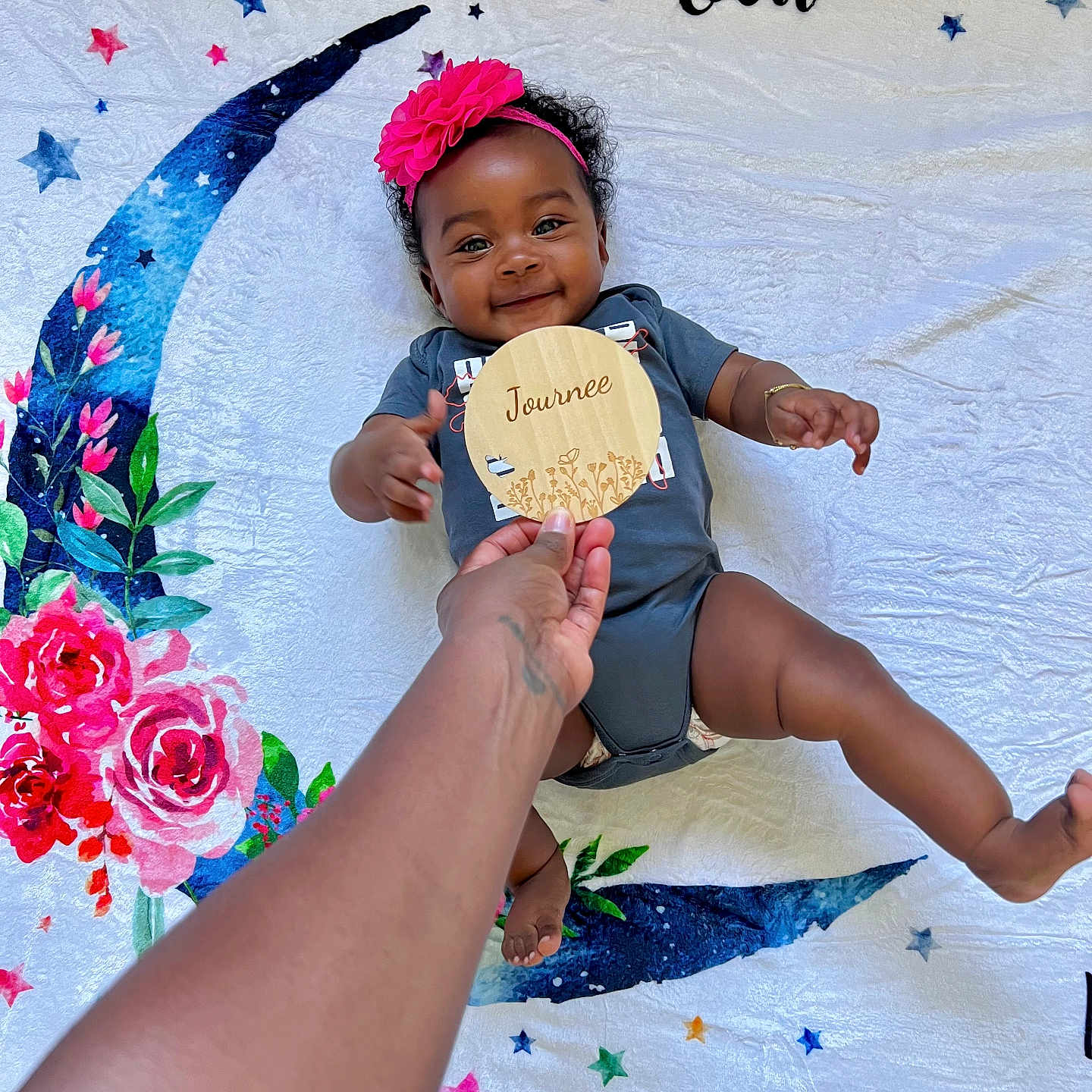 Journee joined the competition — help win amazing prizes! baby, birthdaycake, bodypart, cake, clothing, cream, dessert, dress, face, finger, food, hand, hat, head, icing, people, person, photography, portrait, t_shirt
