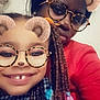 Joséphine participe au concours pour gagner de l'argent avec cette photo : child, adult, selfie, glasses_filter, bear_ears_filter, braids, colorful_flowers, smile, happy, indoor, person, portrait, closeup, hair_accessories, digital_filter, playful, family, casual_clothing, red_sweater, checkered_shirt