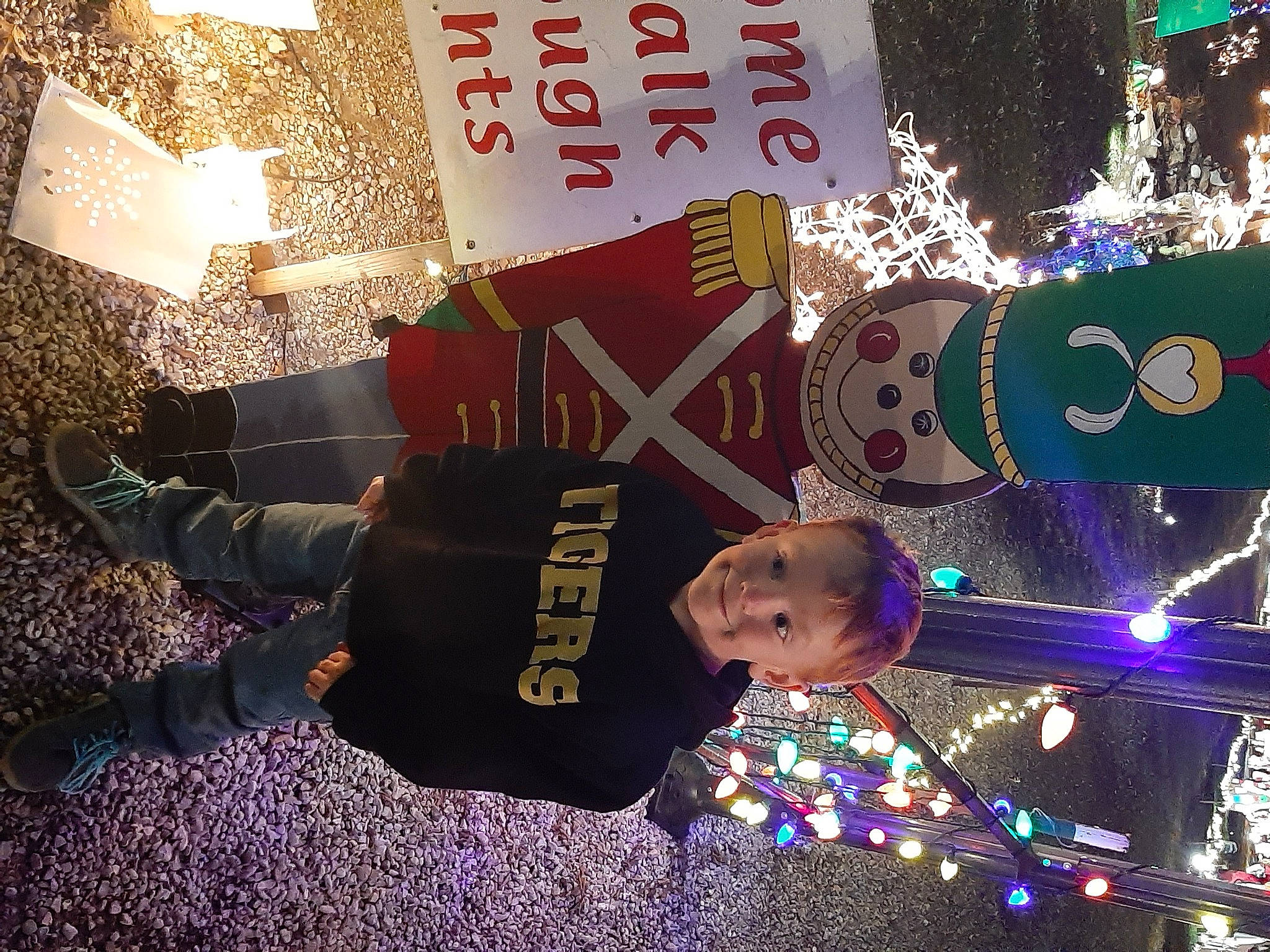 Daxton joined the competition — help win amazing prizes! christmas, christmas_decoration, christmas_eve, city, event, font, fun, happy, holiday, joy, leisure, light, night, ornament, person, public_event, snapshot, t_shirt, toddler, tree