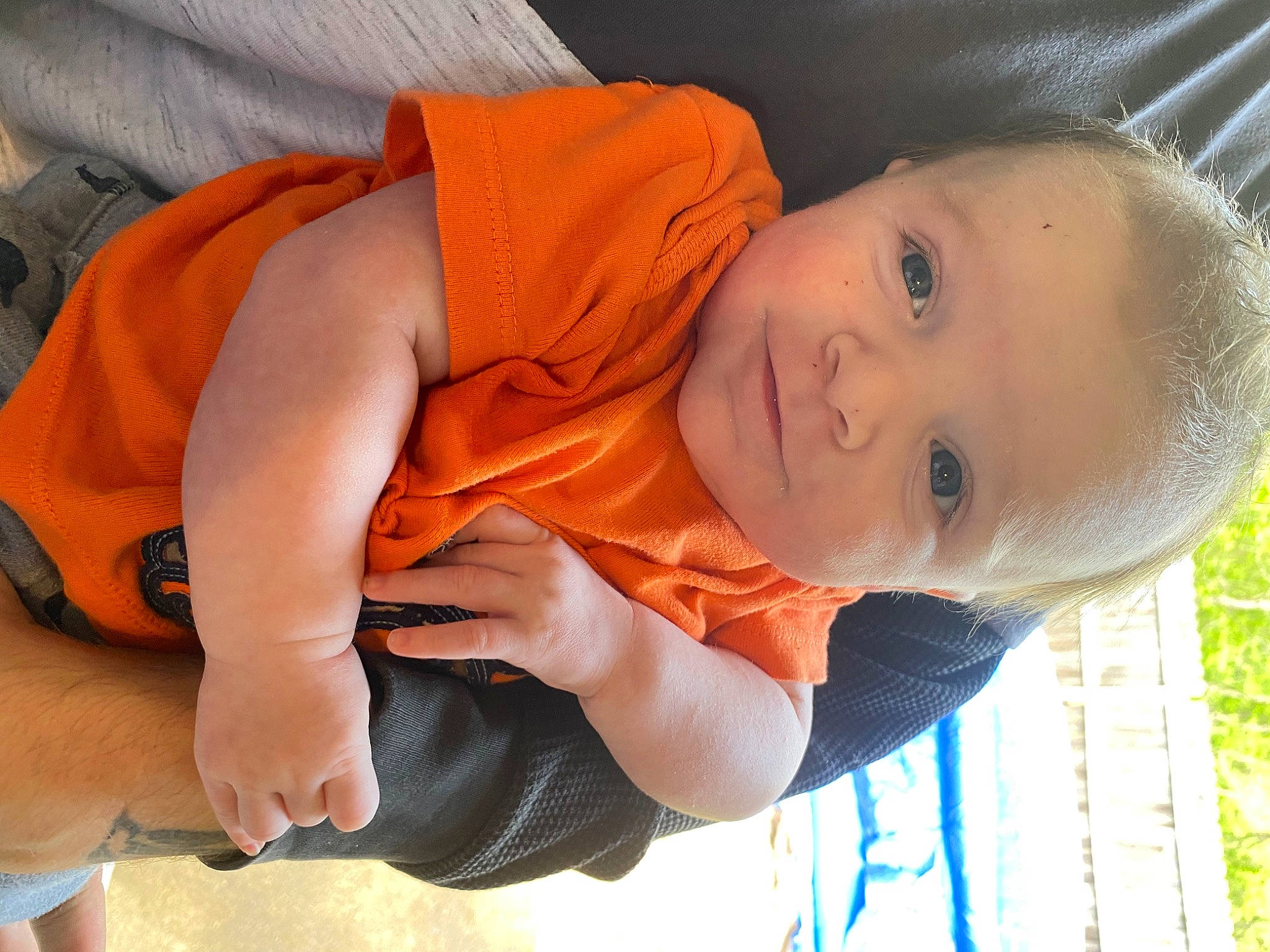 Tyler joined the competition — help win amazing prizes! baby, baby_toddler_clothing, chest, child, fun, glasses, grass, happy, human_body, mouth, nose, orange, people_in_nature, person, plant, skin, sky, smile, sunglasses, toddler