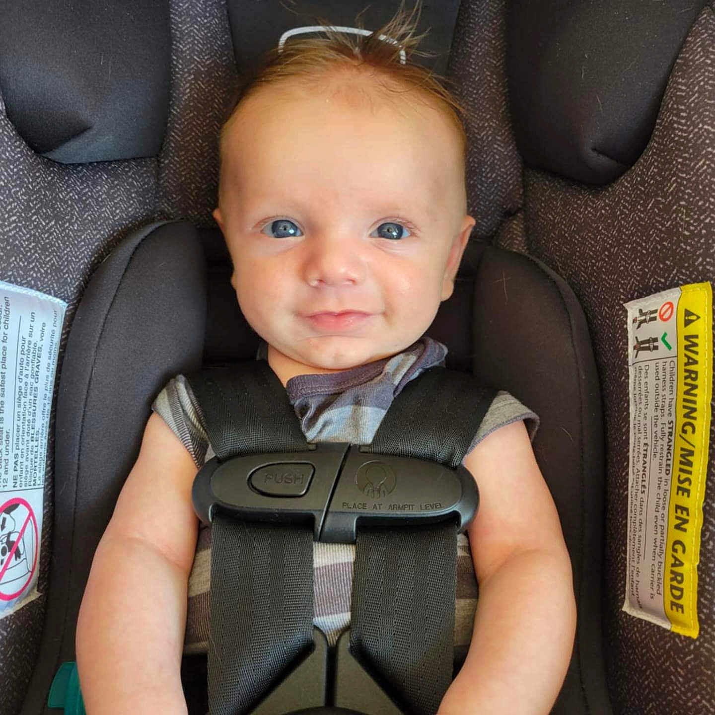 Owen joined the competition — help win amazing prizes! accessories, baby, car, car_interior, carseat, clothing, cushion, face, gun, happy, head, homedecor, person, photography, portrait, smile, t_shirt, transportation, vehicle, weapon