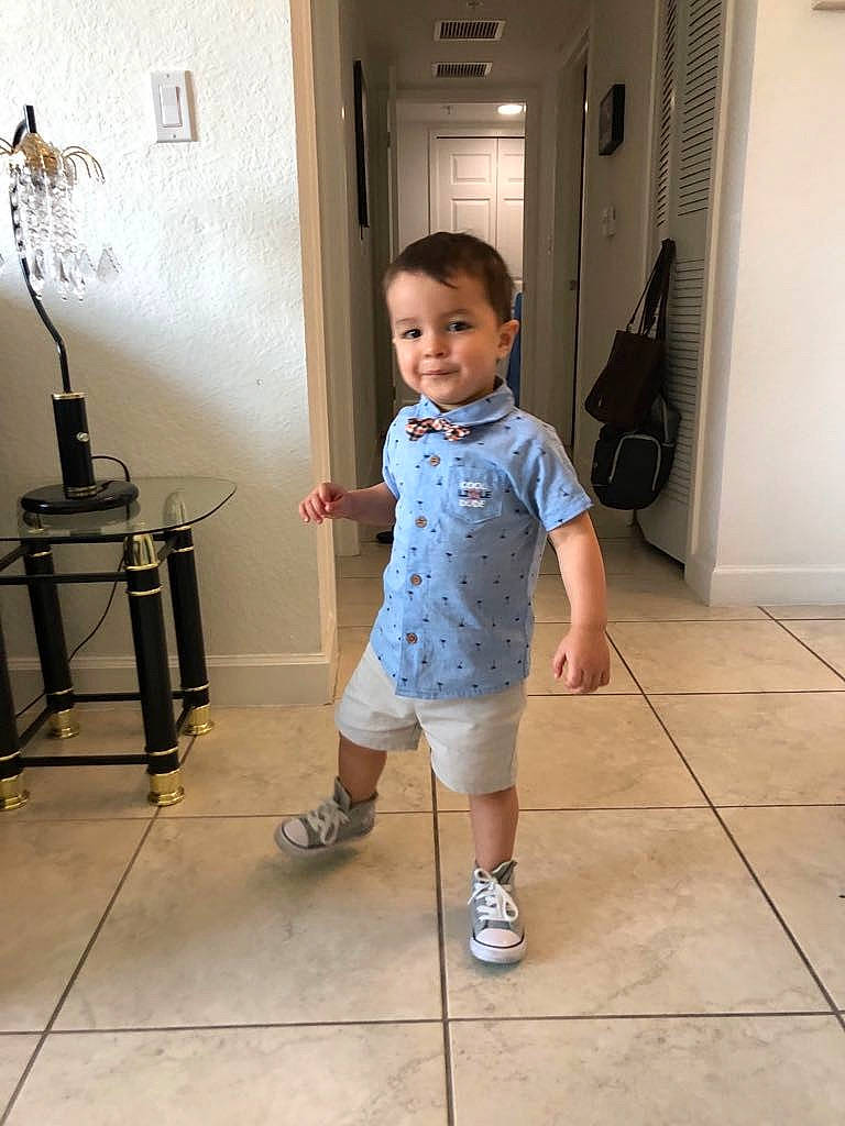 Matthew is registered to the contest to win money with this photo: abdomen, child, day, floor, flooring, fun, girl, jeans, joint, leg, outerwear, person, product, shoe, shorts, shoulder, snapshot, standing, textile, toddler