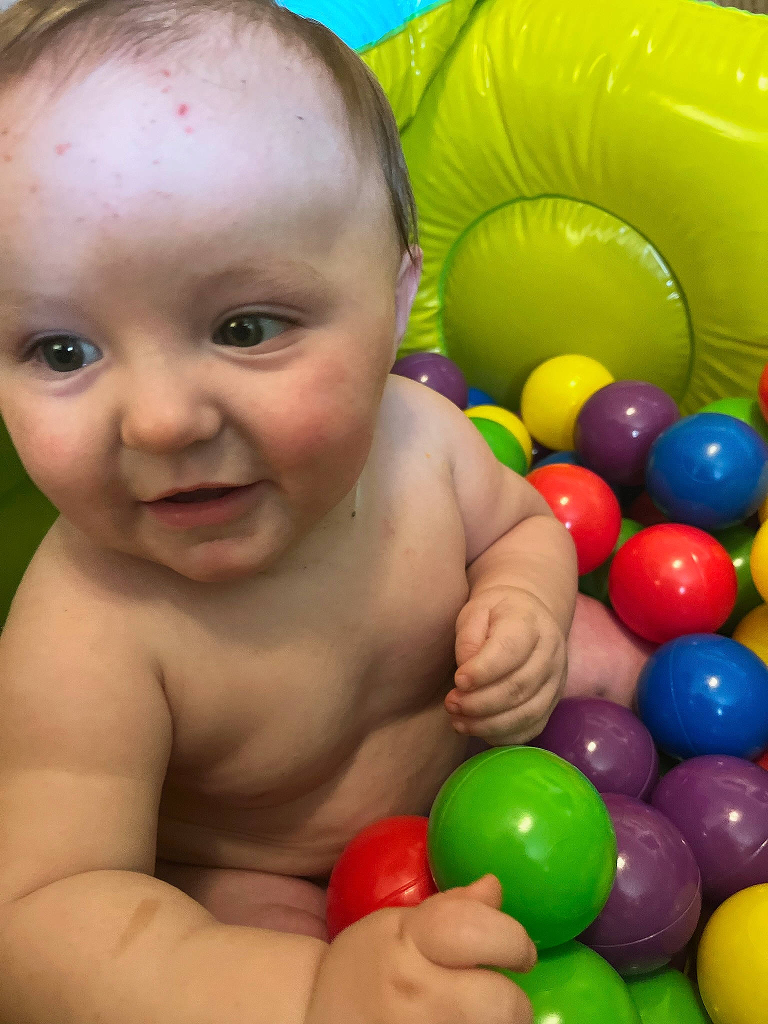 Austin joined the competition — help win amazing prizes! baby, ball_pit, beauty, black, cheek, chest, child, event, facial_expression, fun, happy, leisure, people, person, photograph, play, product, recreation, smile, snapshot