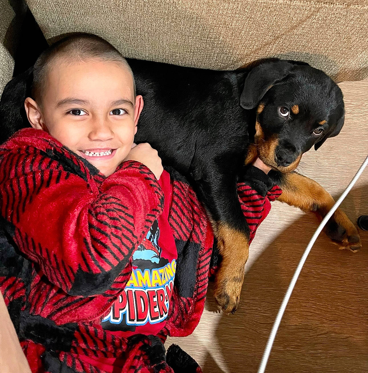 Joell F is registered to the contest to win money with this photo: canidae, carnivore, collar, companion_dog, cool, dog, dog_breed, dog_collar, ear, fur, happy, joy, mammal, person, sitting, sleeve, smile, snout, sporting_group, t_shirt