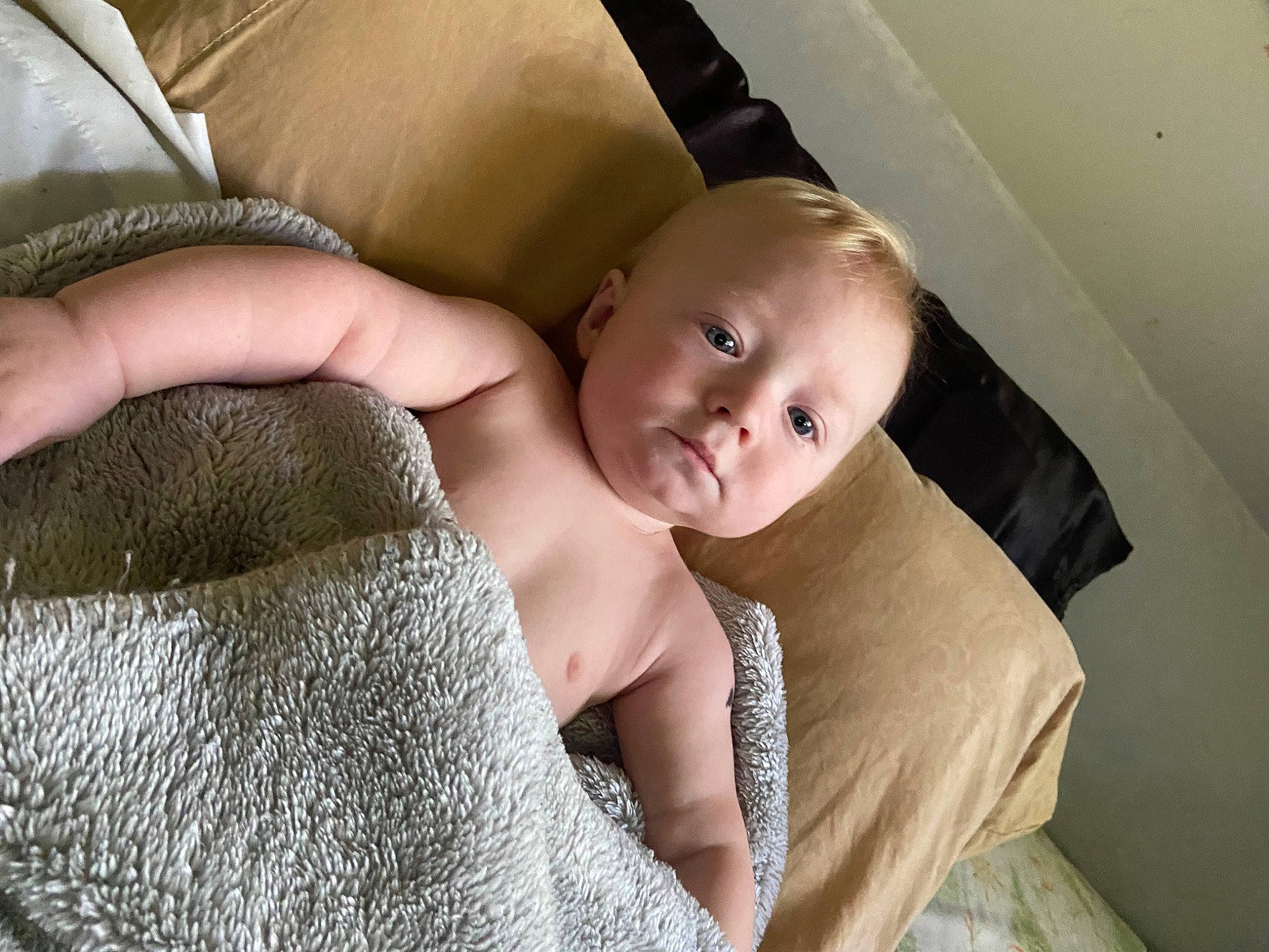 Ezra joined the competition — help win amazing prizes! abdomen, arm, baby, baby_products, baby_toddler_clothing, bedding, chest, child, comfort, couch, elbow, eye, human_leg, linens, pattern, person, sitting, skin, stomach, toddler