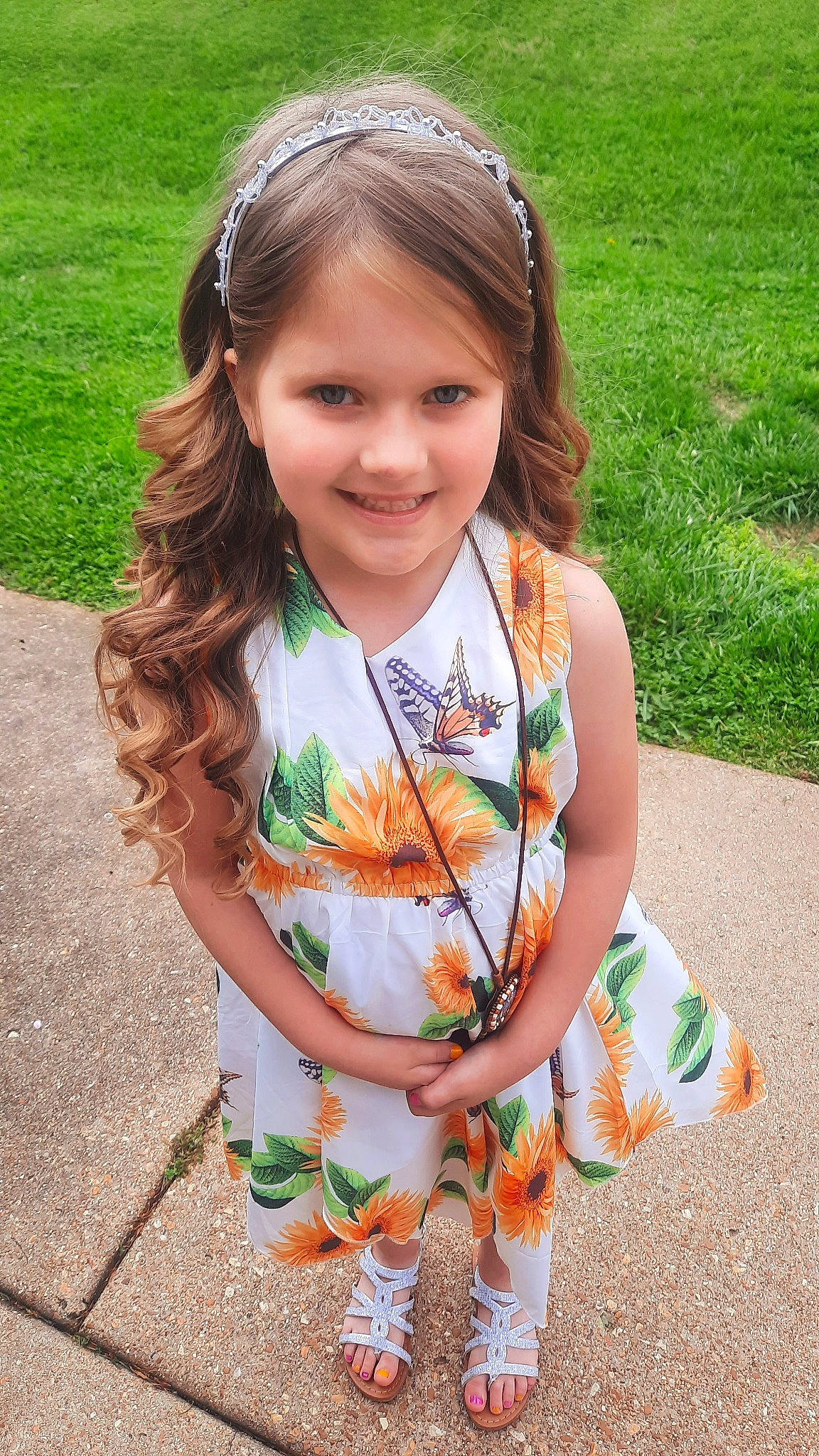 Arianna joined the competition — help win amazing prizes! child, dress, eye, face, facial_expression, fun, grass, grass_family, hairstyle, happy, head, jewellery, joy, neck, organ, person, plant, skin, sleeve, smile