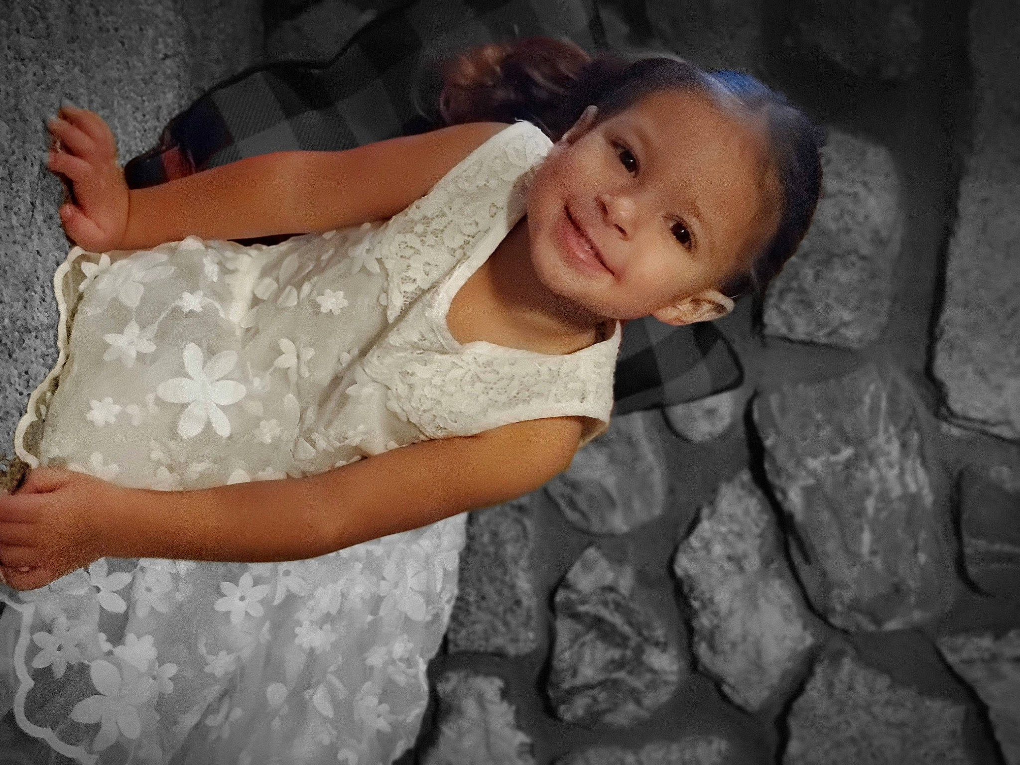 Paisley joined the competition — help win amazing prizes! black_hair, day_dress, dress, elbow, embellishment, event, face, flash_photography, fun, gesture, hair, happy, head, human_leg, joy, person, sleeve, smile, temple, thigh