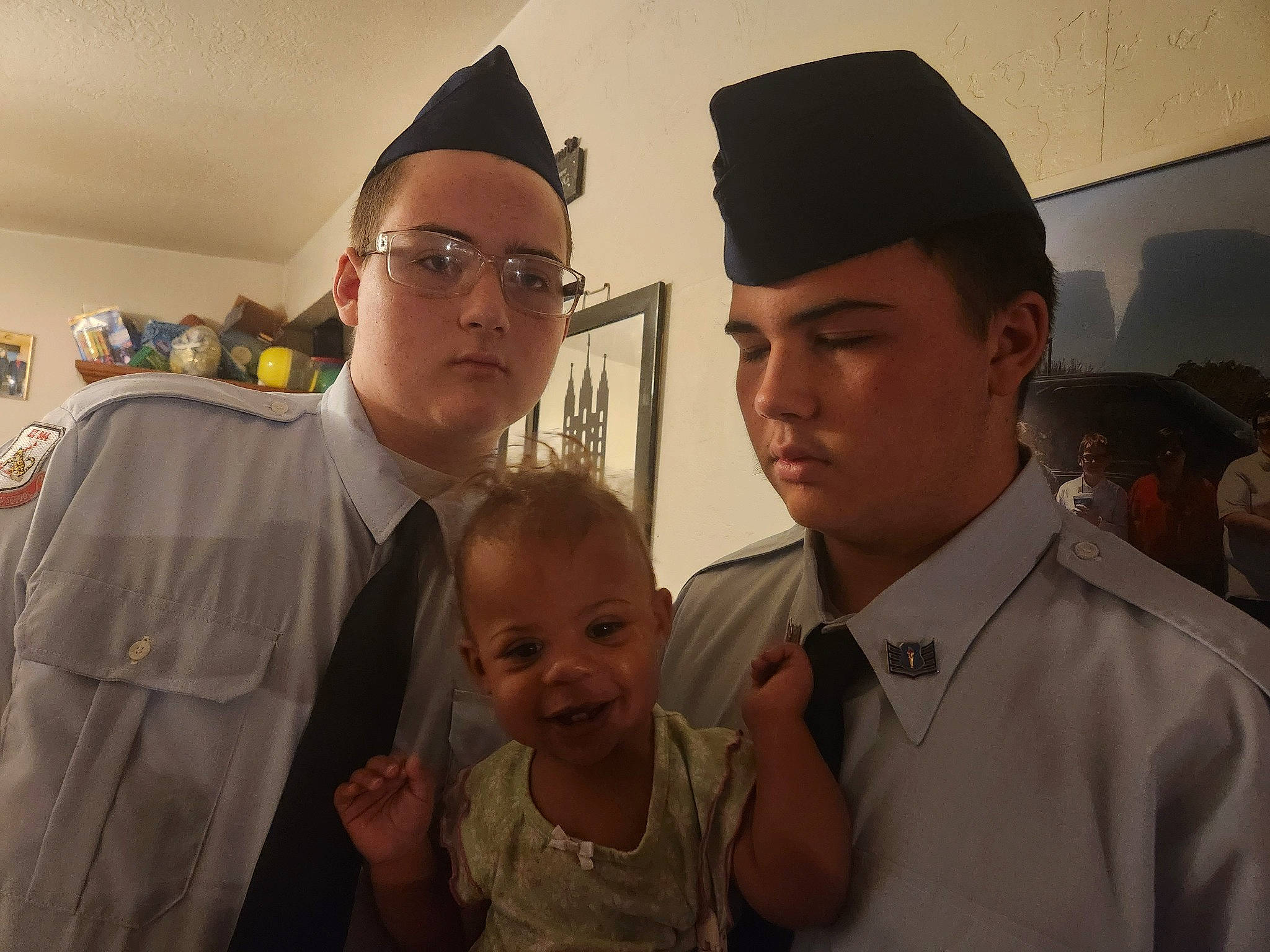 Jazmyne joined the competition — help win amazing prizes! academic_dress, baby, cap, event, eye, eyewear, facial_expression, formal_wear, fun, gesture, glasses, hairstyle, happy, hat, headwear, joy, mortarboard, person, smile, tie