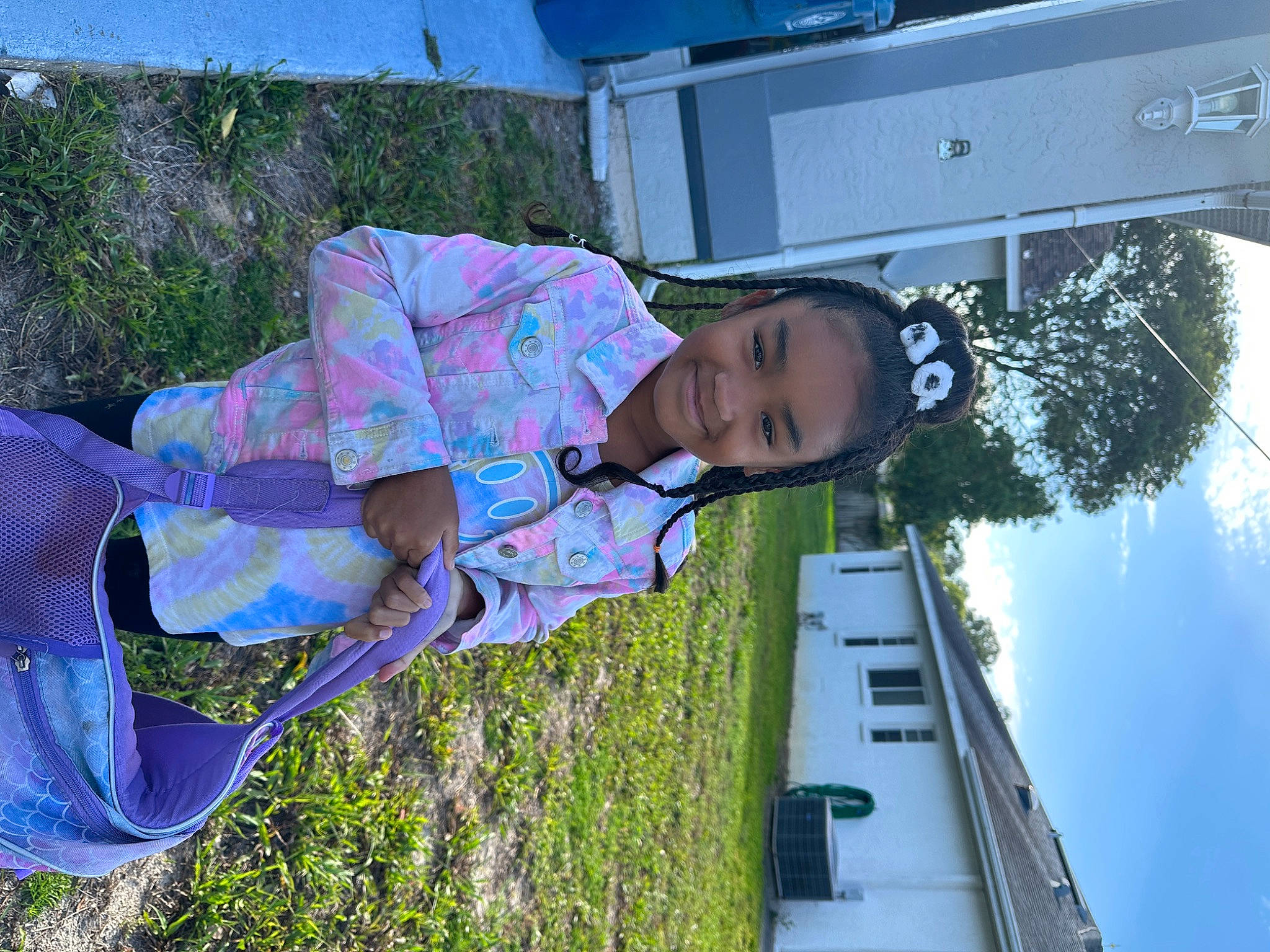 Melany is registered to the contest to win money with this photo: cloud, fun, grass, joy, landscape, leaf, leisure, person, plant, recreation, sky, smile, toddler, tree, vacation