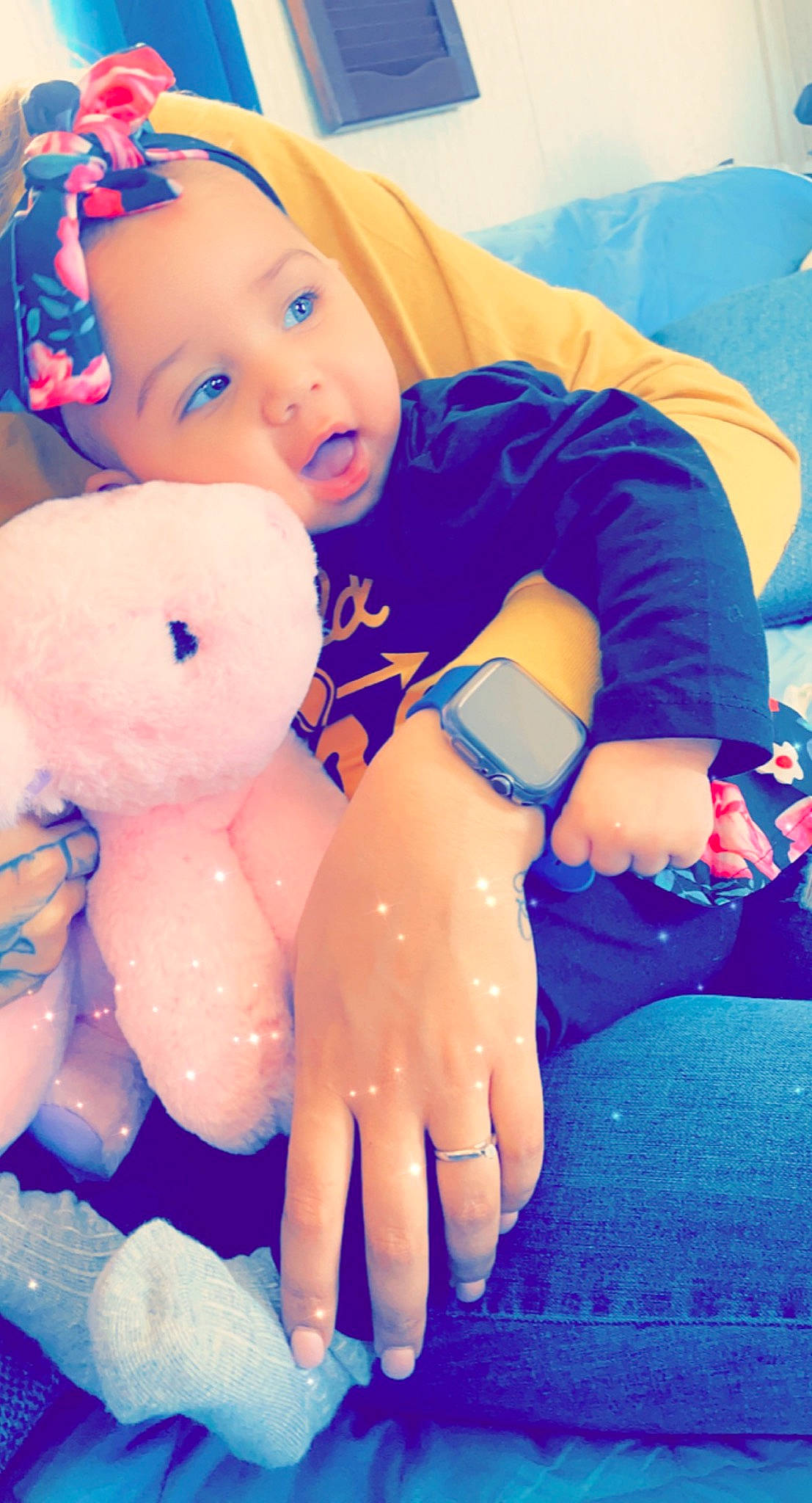 Ajayleonna joined the competition — help win amazing prizes! azure, baby_toddler_clothing, blue, eye, finger, gesture, hand, happy, head, headwear, interaction, light, mouth, organ, person, photograph, pink, skin, textile, thumb