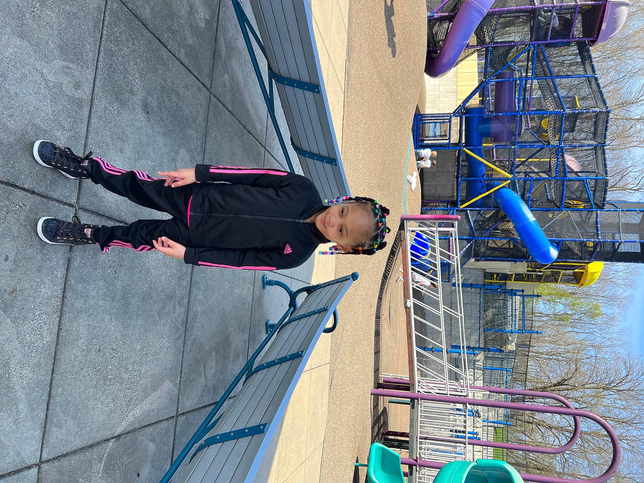 Makyla joined the competition — help win amazing prizes! adventure, city, electric_blue, electrical_supply, facade, fun, joy, leisure, net, outdoor_play_equipment, outdoor_shoe, person, playground, recreation, rock_climbing_equipment, rope, sports, toddler, walking_shoe, water