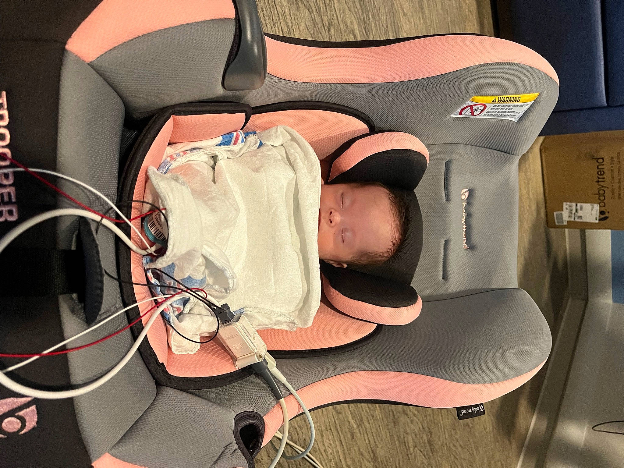 Evie joined the competition — help win amazing prizes! audio_equipment, auto_part, automotive_design, baby, baby_products, cable, comfort, electrical_supply, electrical_wiring, eyewear, hat, hearing, human_body, human_leg, knee, person, personal_protective_equipment, shorts, thigh, toddler