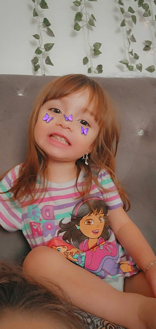 Kalicia is registered to the contest to win money with this photo: arm, cheek, chin, ear, eye, eyebrow, eyelash, facial_expression, fun, hair, hairstyle, happy, iris, lip, mouth, neck, nose, organ, person, pink