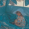 Hazley joined the competition — help win amazing prizes! baby, beach, beach_tent, blue_tent, child, child_sitting, colorful_clothing, cup, hat, infant, outdoor, sand, serious_expression, shade, striped_hat, summer, sun_hat, tent_window, vacation, young_child